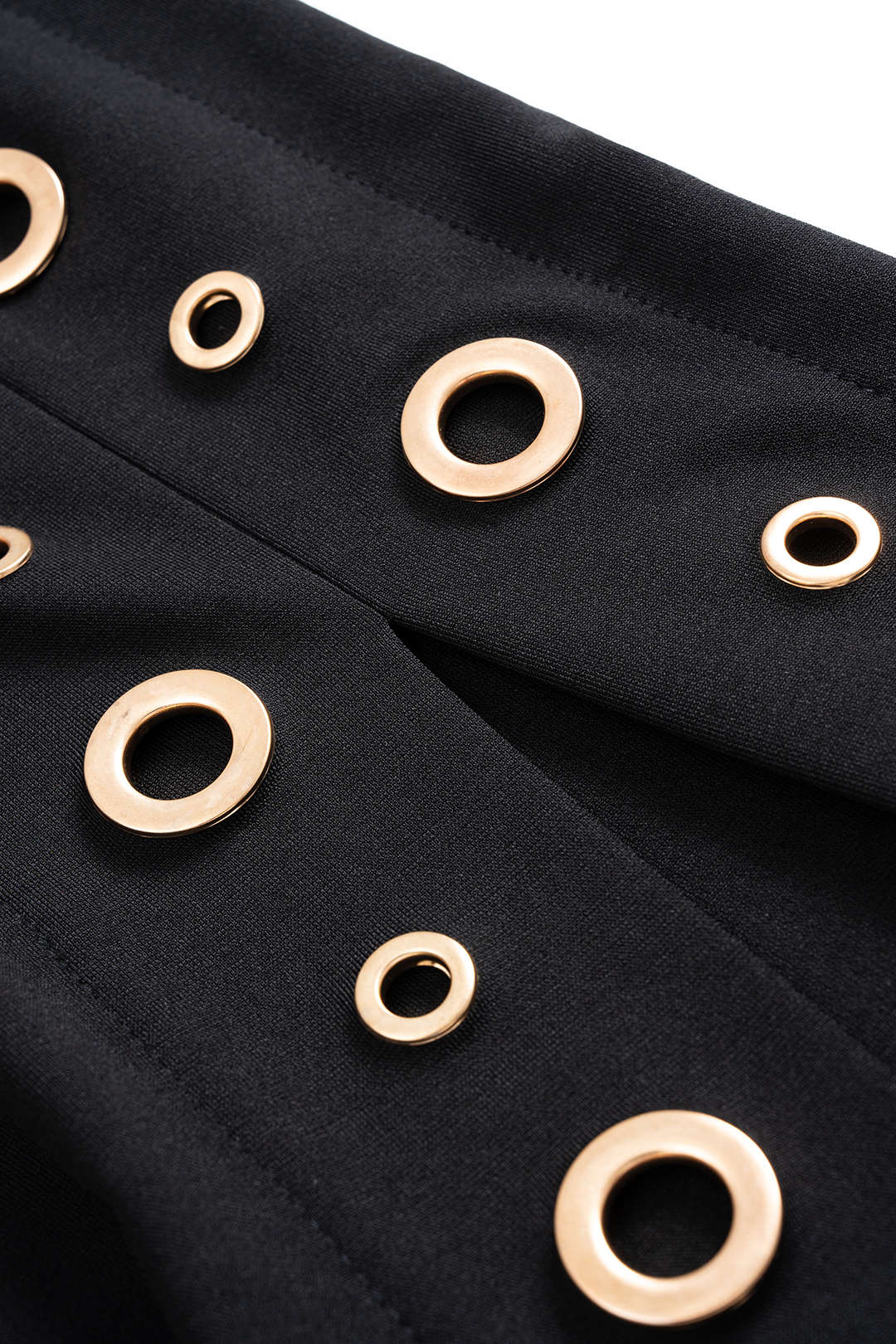 Robe midi sans manches avec fermeture éclair et œillets métalliques