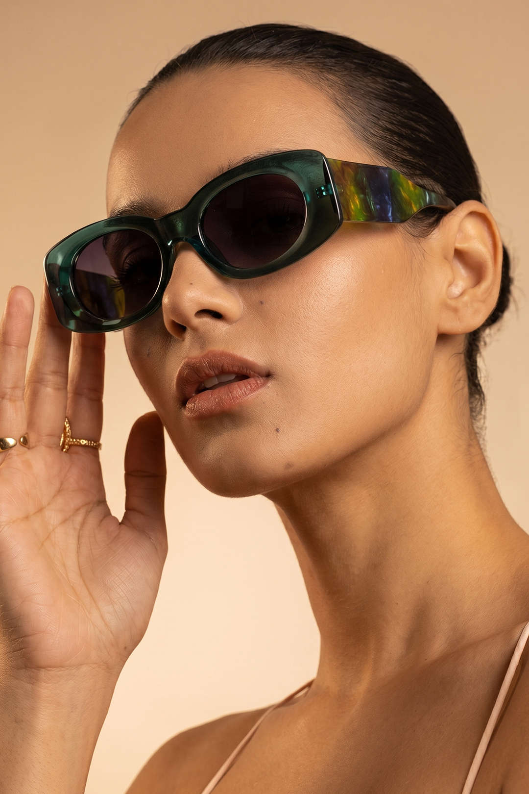 Quadratische Sonnenbrille mit Farbverlauf