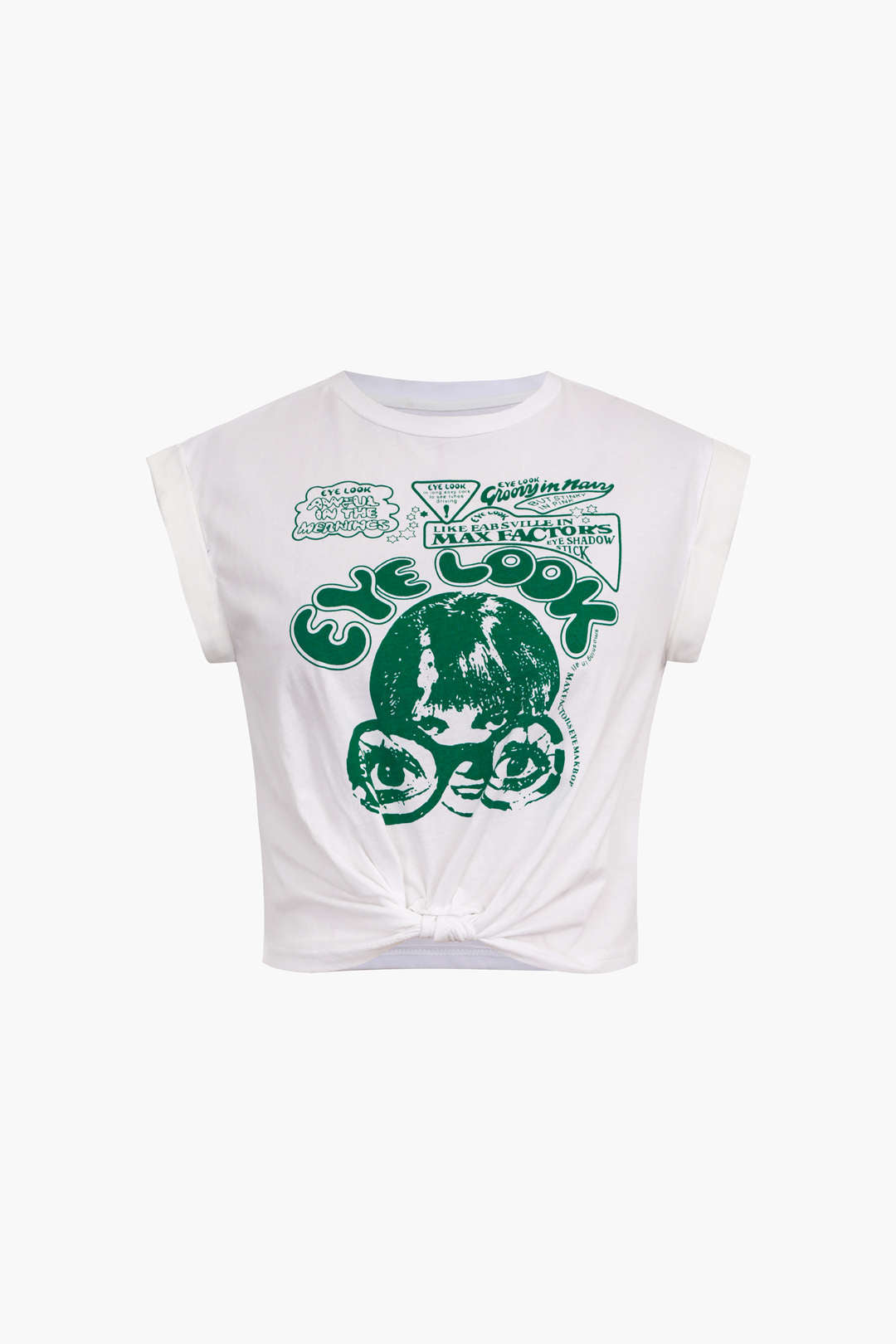 T-shirt à nœud ourlet graphique Eye Look