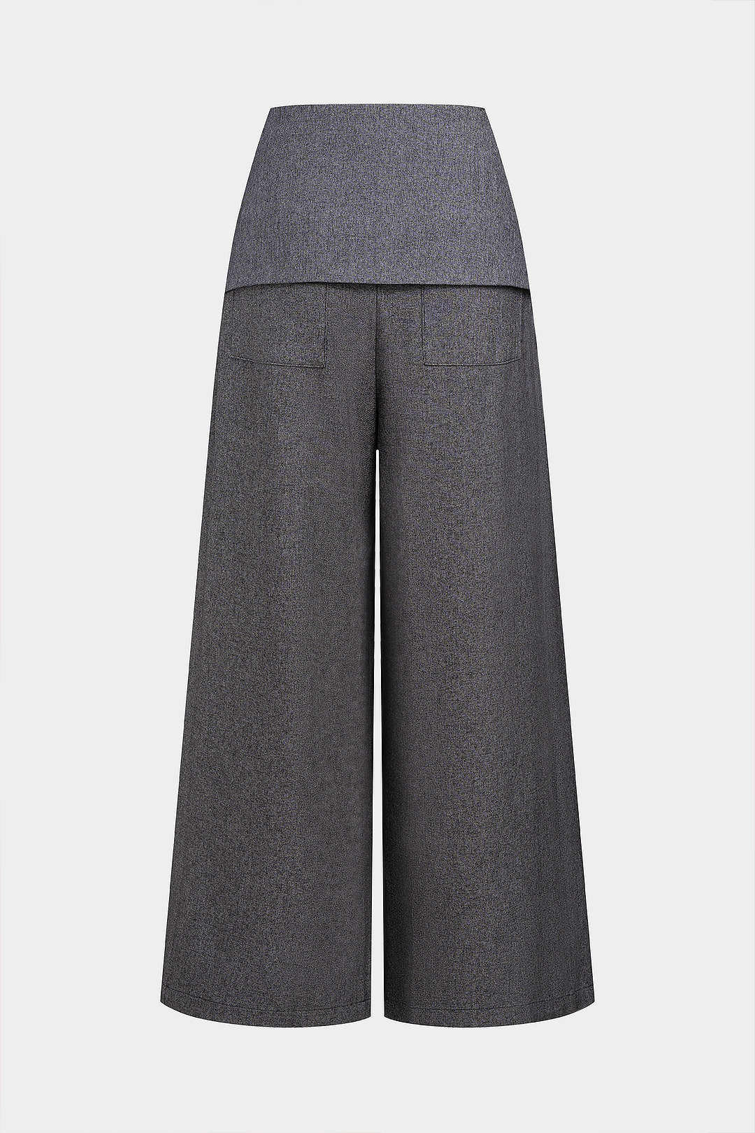 Asymmetrische High Waist Hose mit weitem Bein