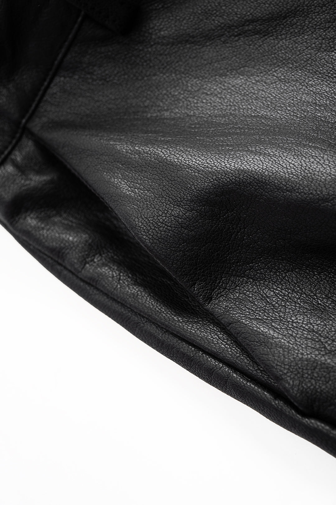 Faux Leather Asymmetrical Wide Leg Pants