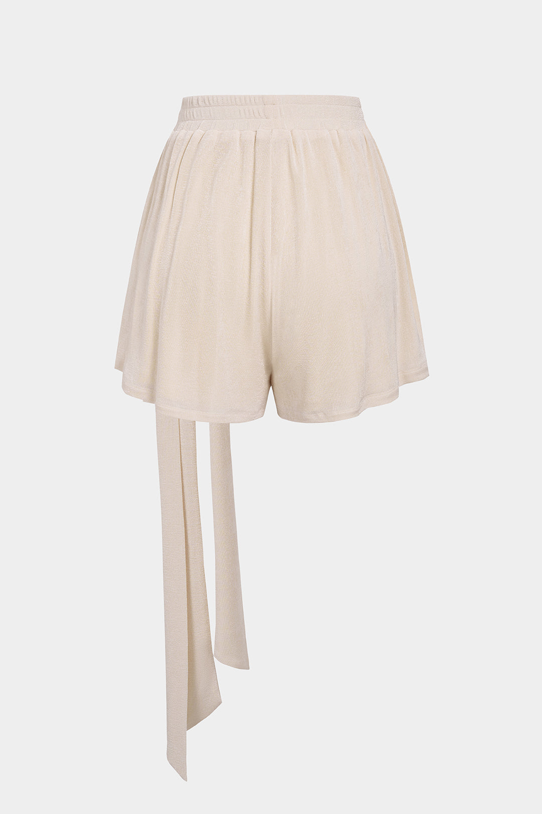 Metallic Asymmetrical Ruched Shorts