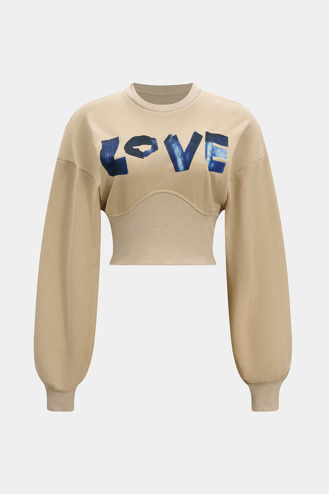 Letter Print Round Neck Long Sleeve Sweatshirt