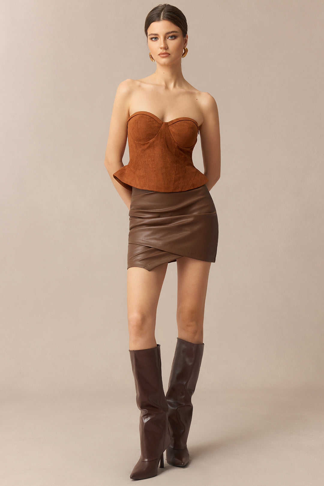 Suede Corset Tube Top