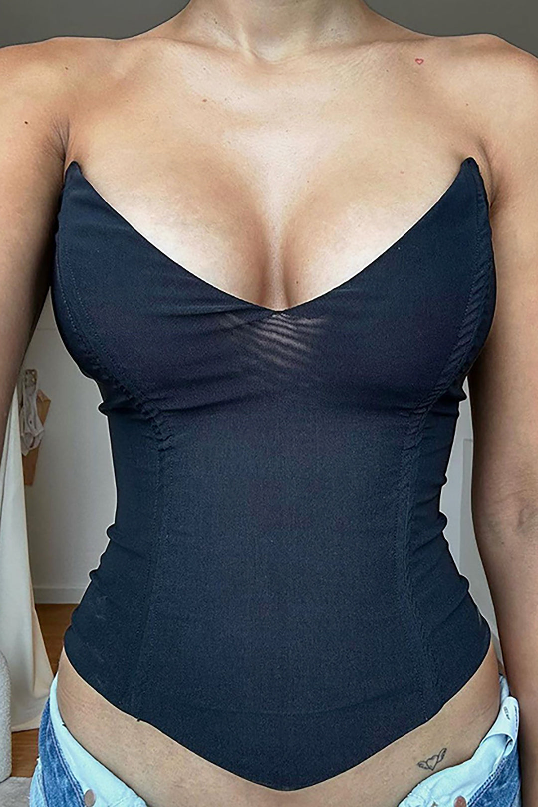 V-Ausschnitt Bandeau-Top