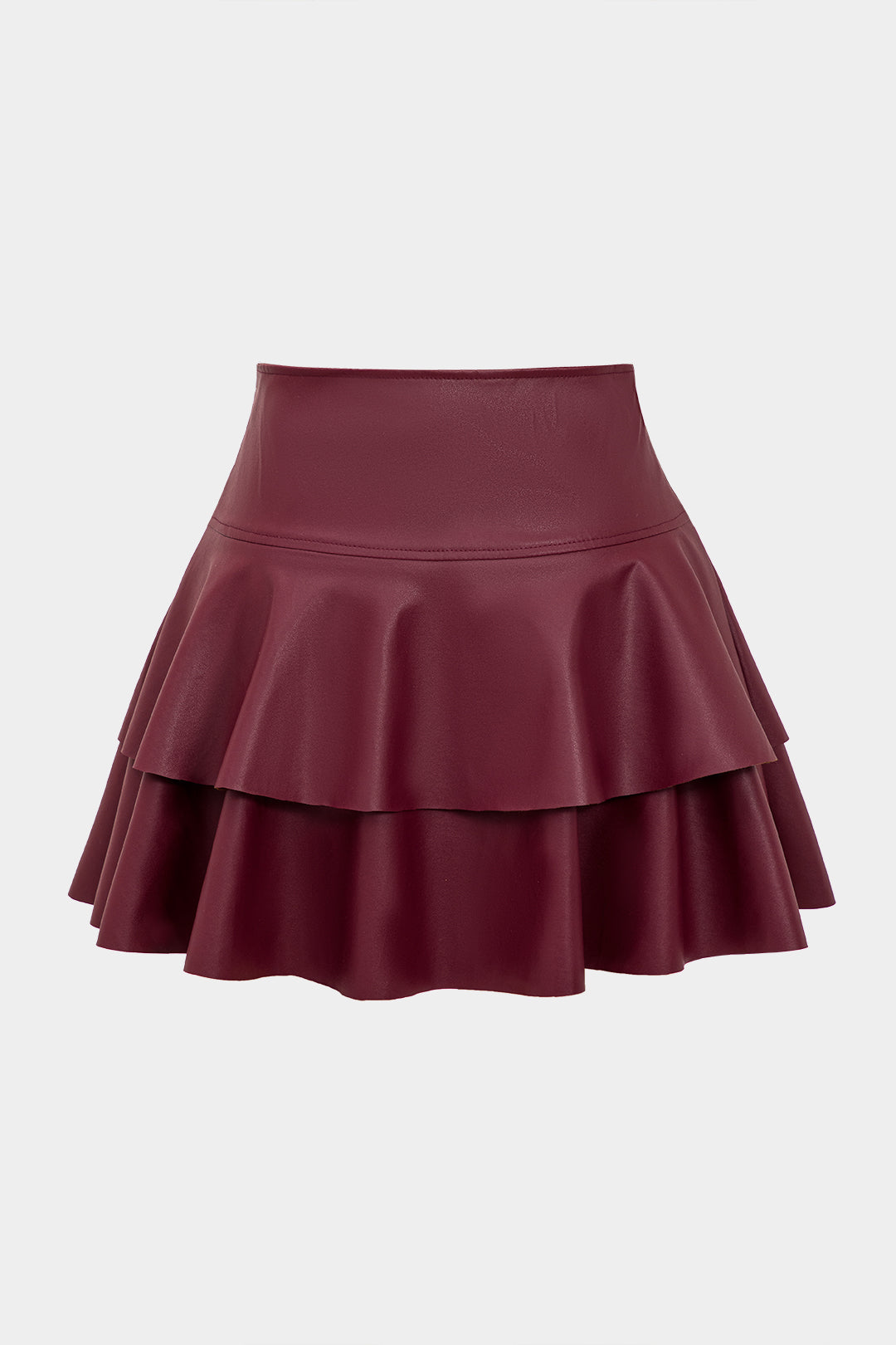 Jupe asymétrique en similicuir uni