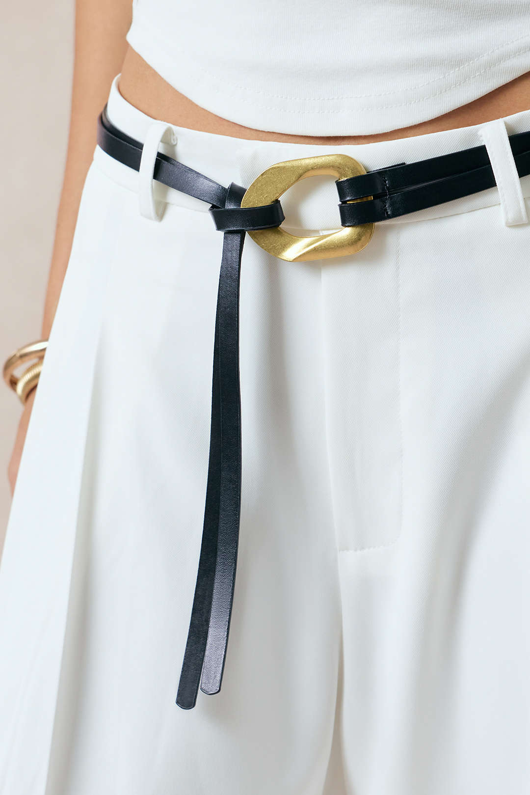Ceinture en cuir à double boucle