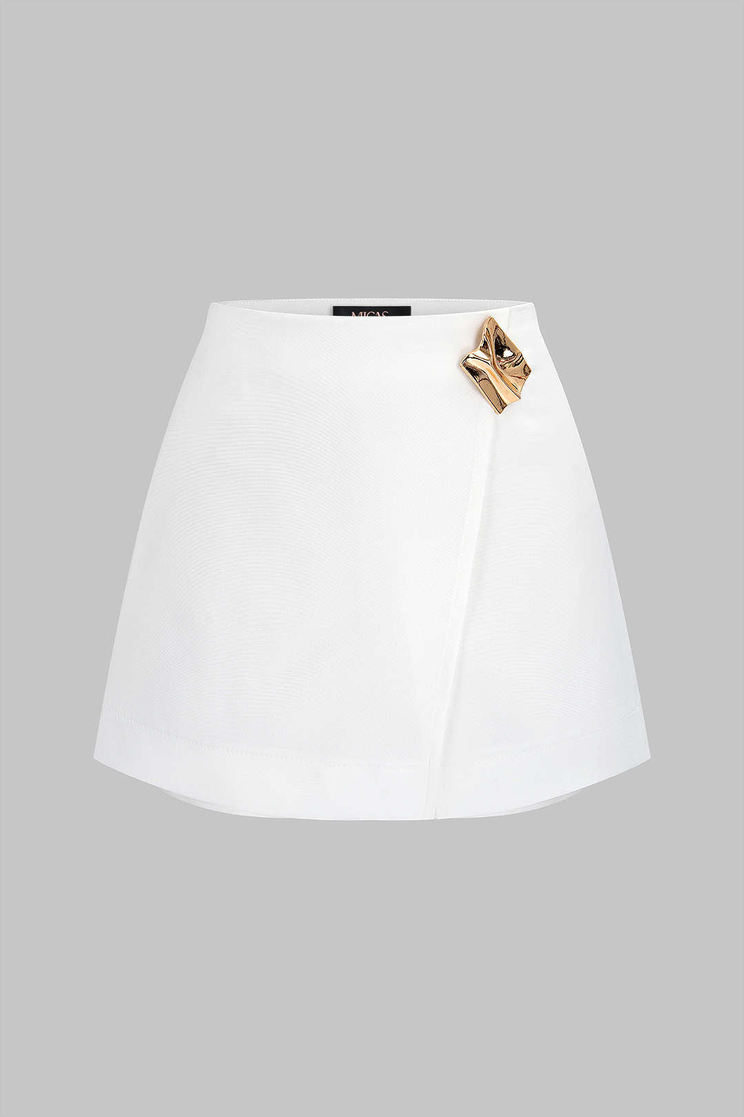 Metallic Wrap Asymmetrical Skort