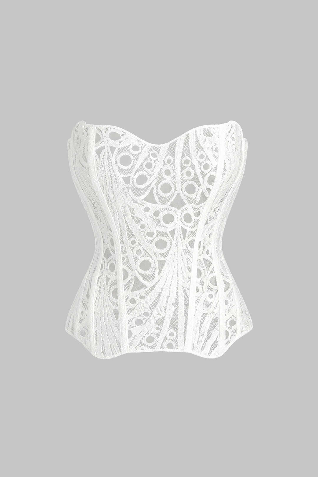 Floral Print Jacquard Patchwork Textured Tie Back Tube Top