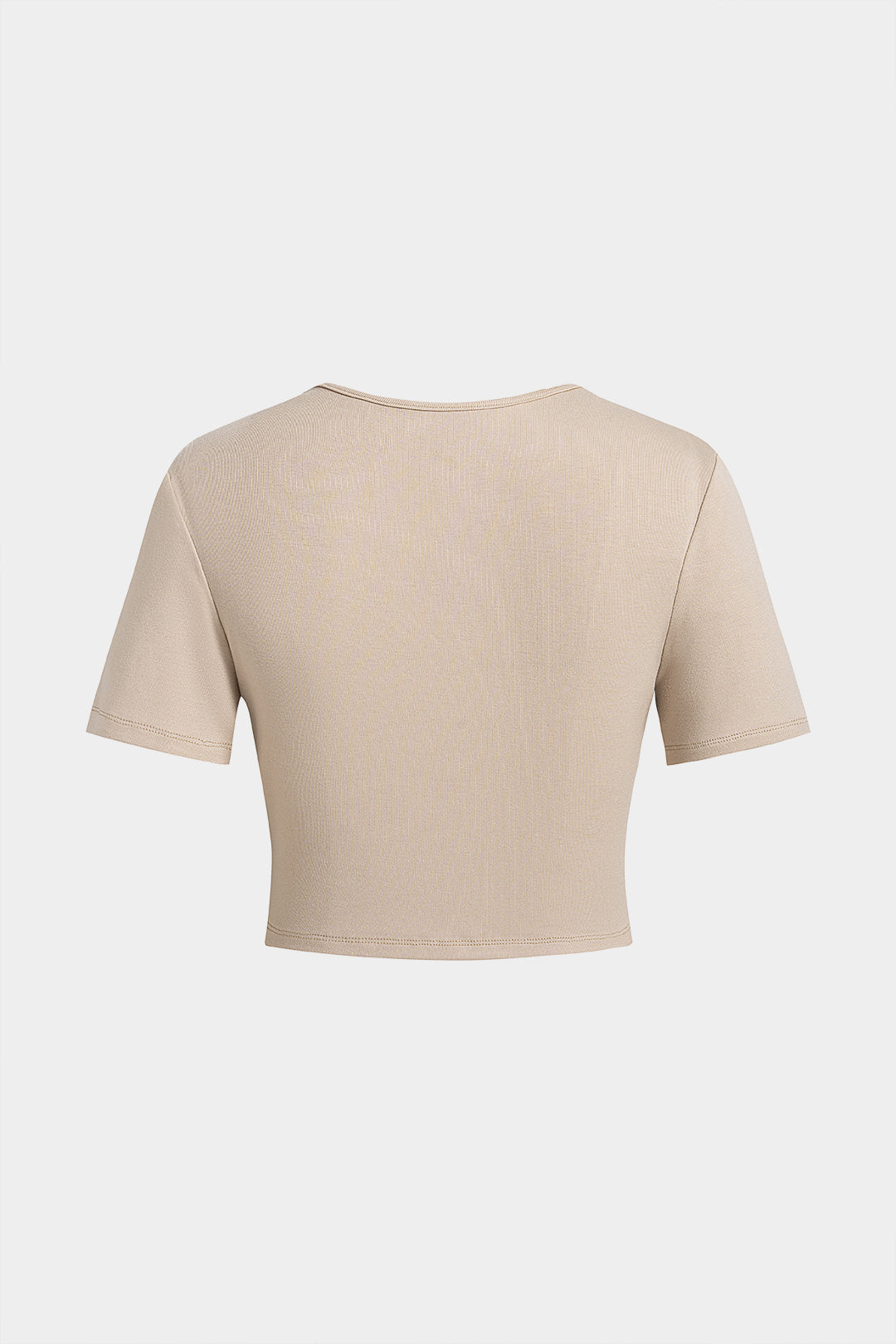 Rundhals-T-Shirt mit asymmetrischen Cut-Outs und kurzen Ärmeln