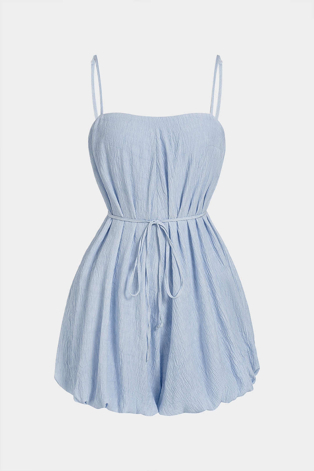 Tie-Up Zipper Sleeveless Romper