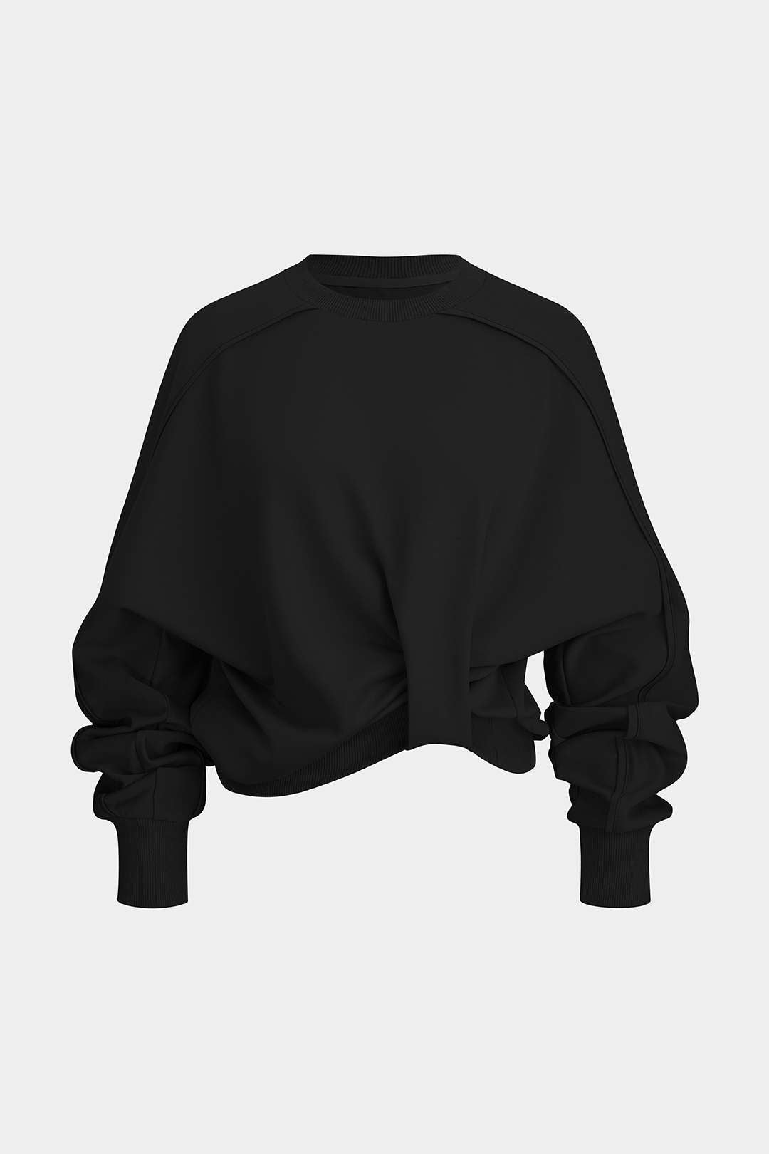 Sweat-shirt à manches longues avec nœud torsadé et col rond