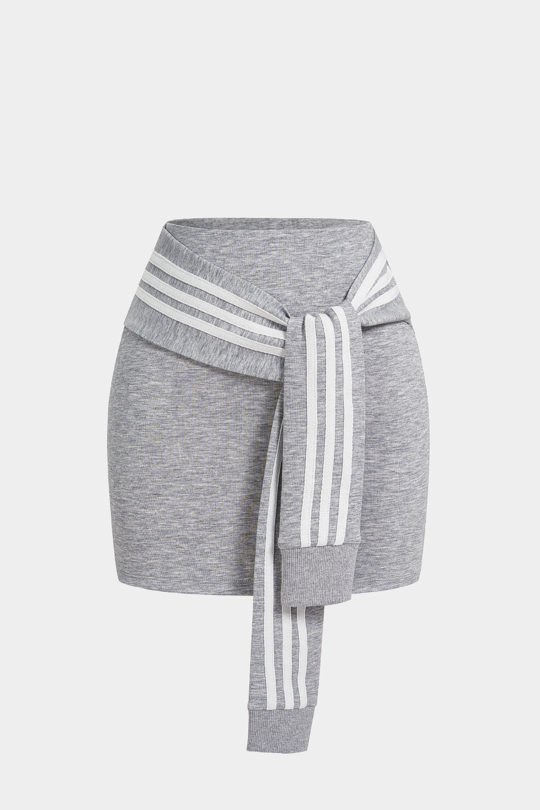 Contrast Stripes Tie-Up Skirt