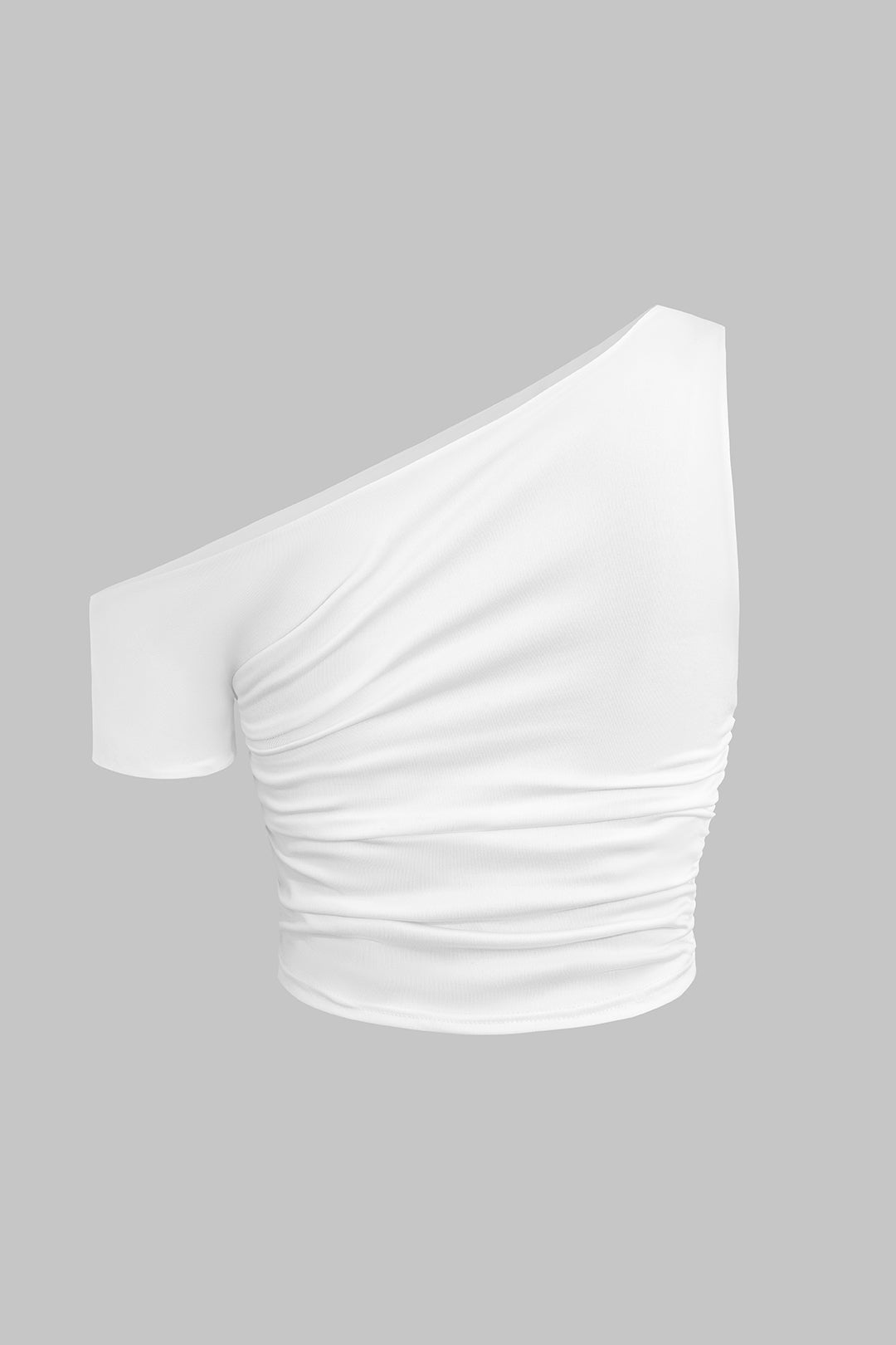 Solid One Shoulder Asymmetrical T-Shirt