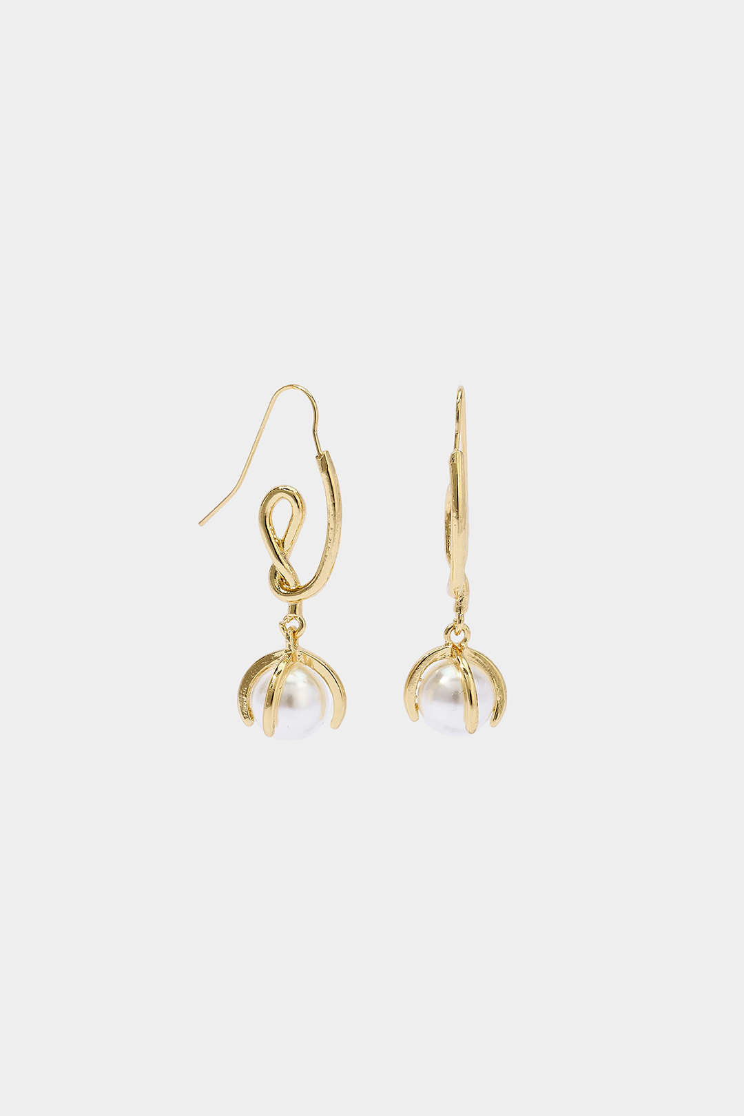 Metal Geometric Peal Earrings