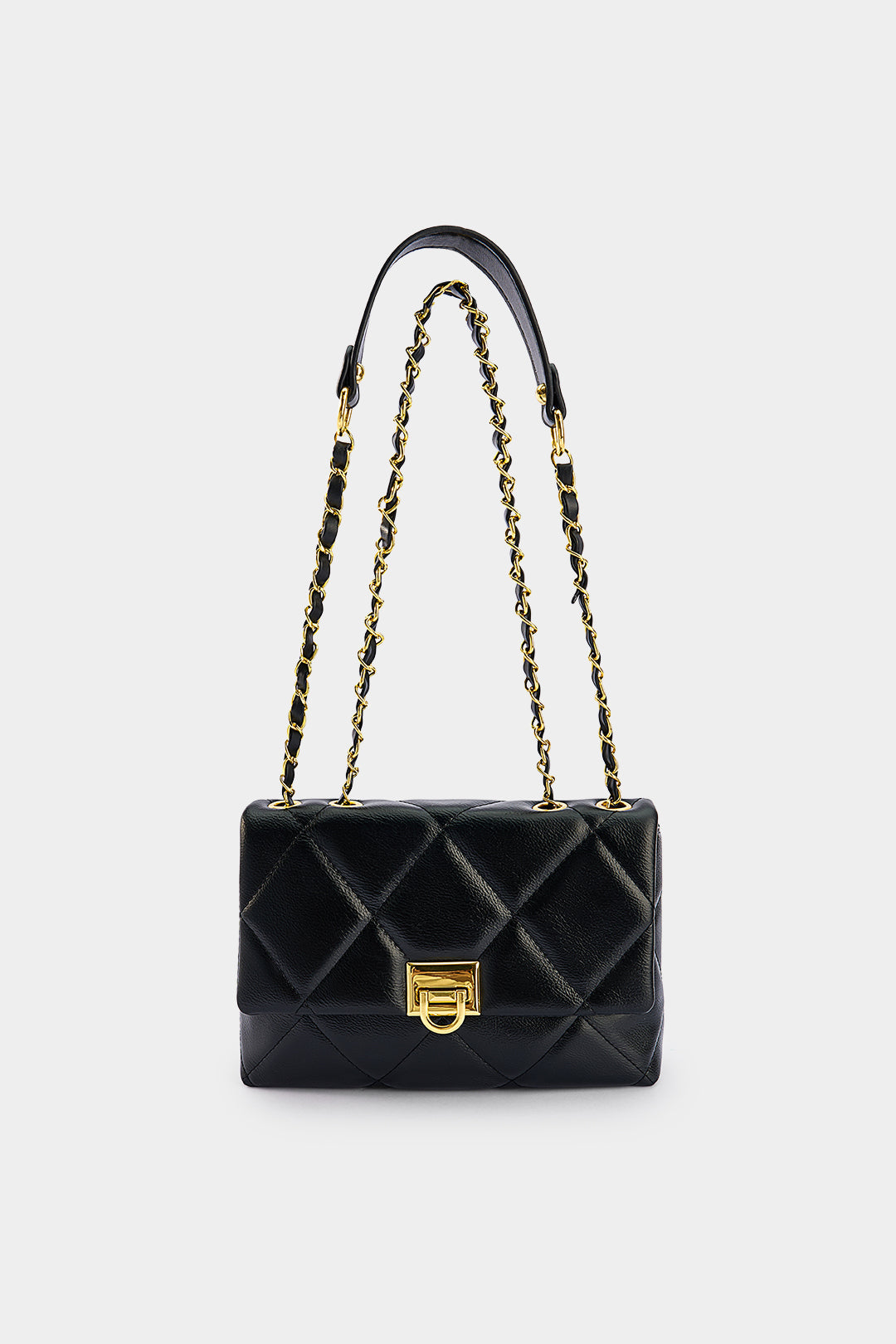 Sac bandoulière en similicuir avec chaîne métallique