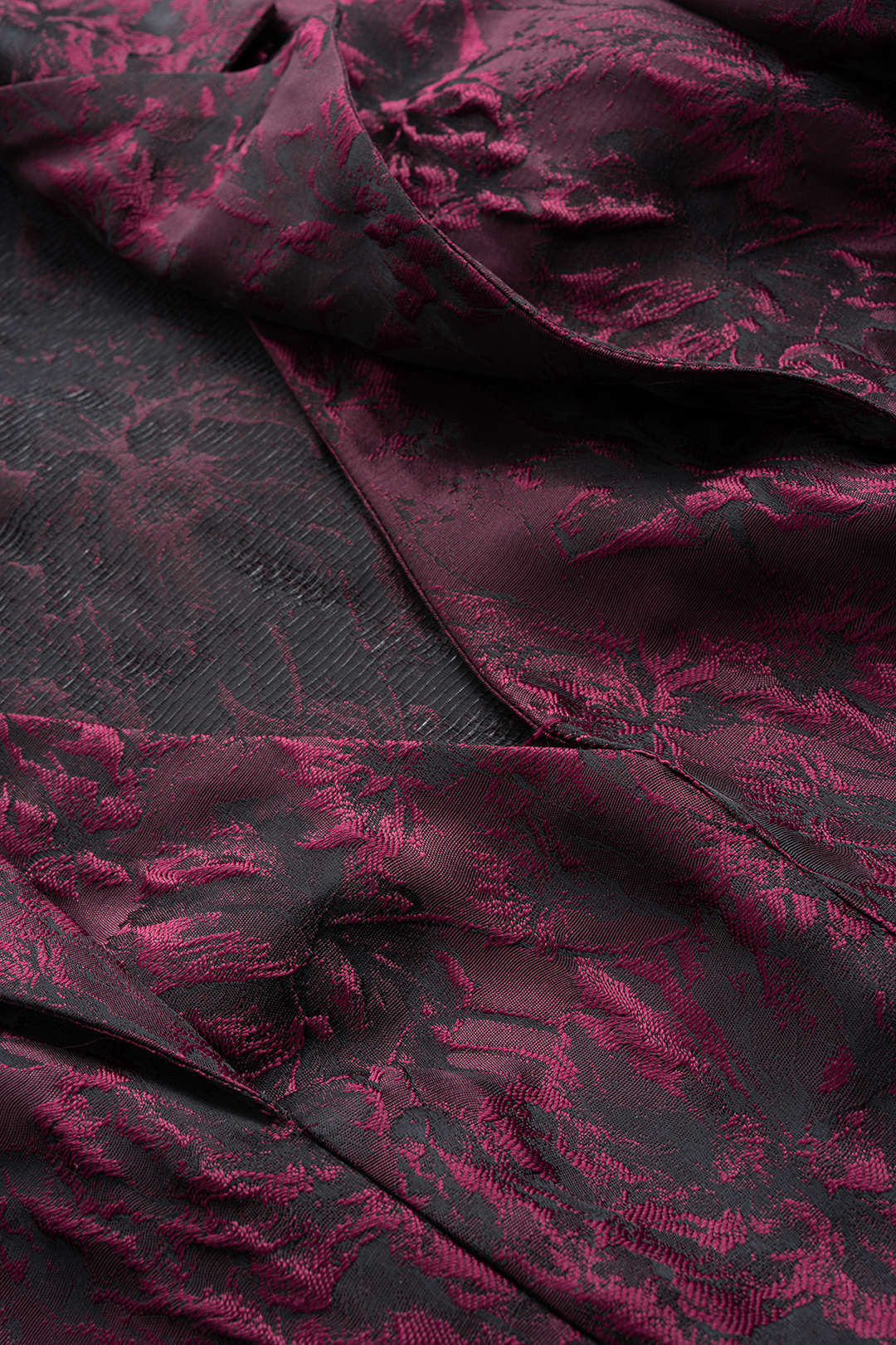 Body à manches longues avec revers cranté en jacquard imprimé floral