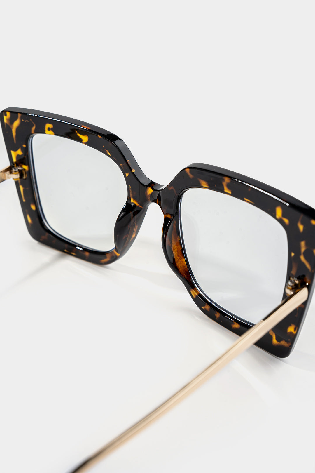 Metal Leopard Square Frame Sunglasses