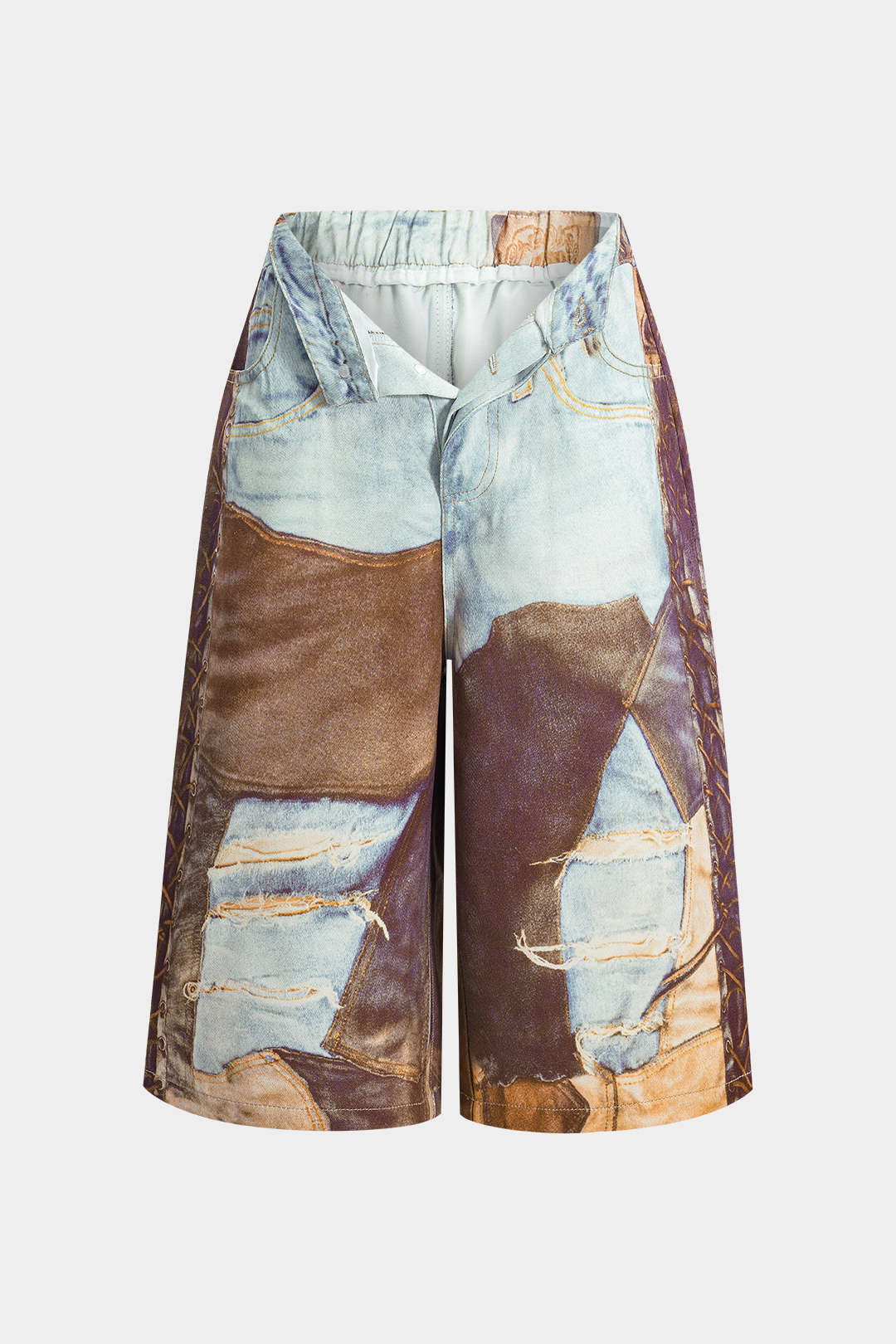 Chain Print Wide Leg Shorts