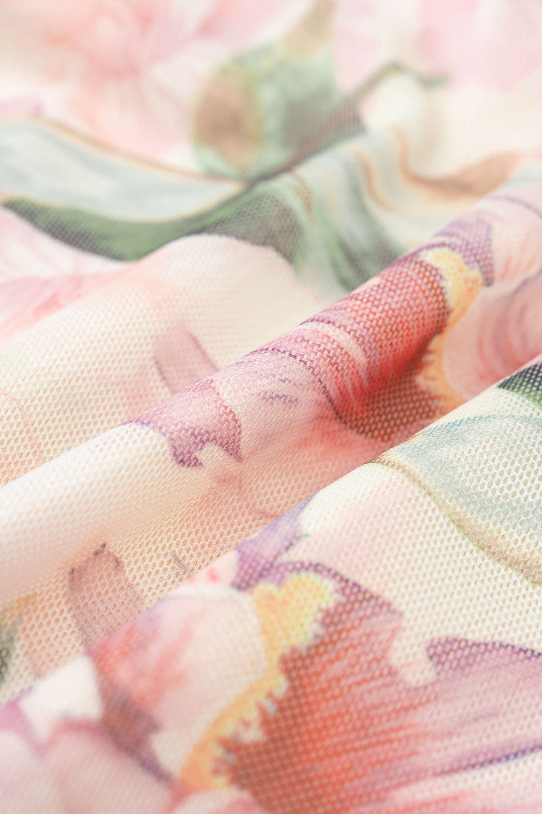 Floral Print Mesh Corset Ruched Sleeveless Mini Dress