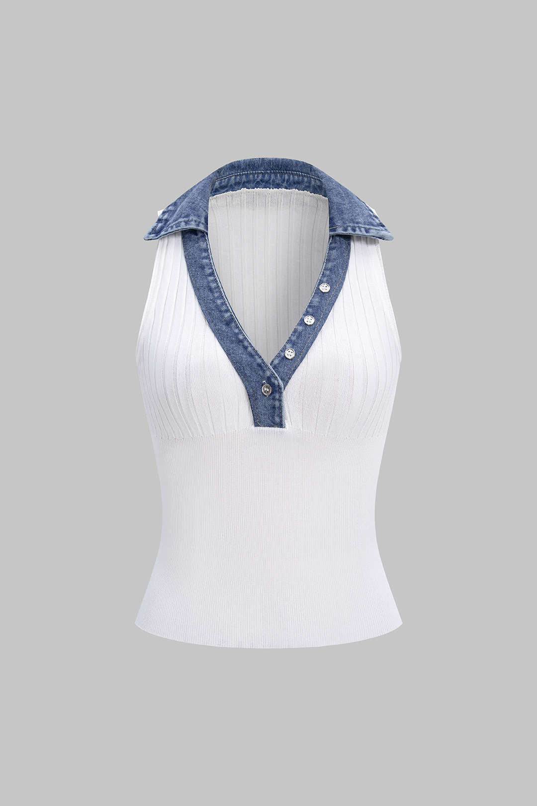 Patchwork V-Ausschnitt Tanktop