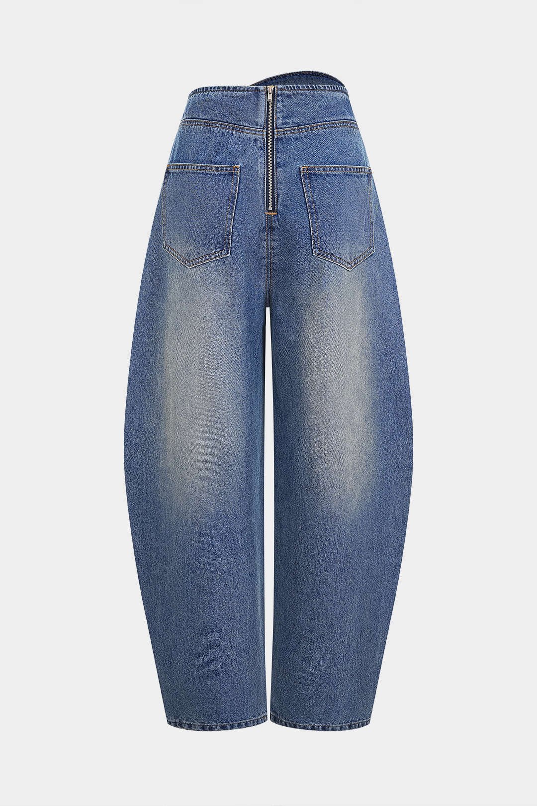 Jeans en jean asymétriques à poche zippée