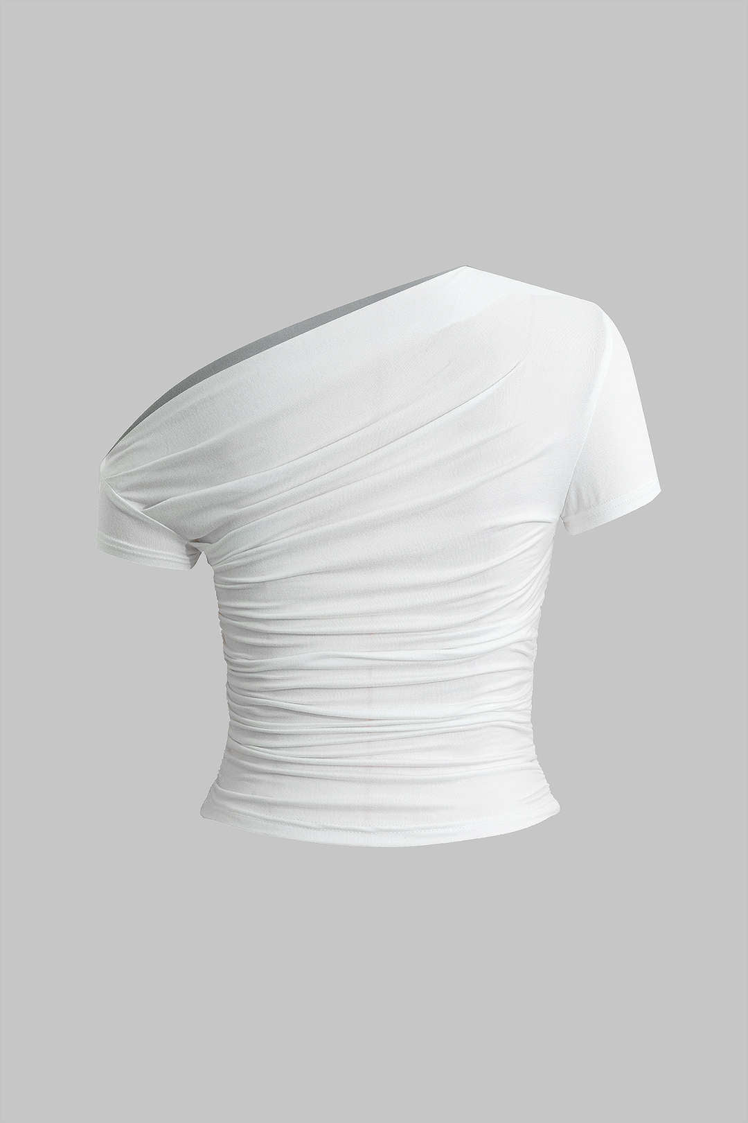 T-shirt basique asymétrique froncé