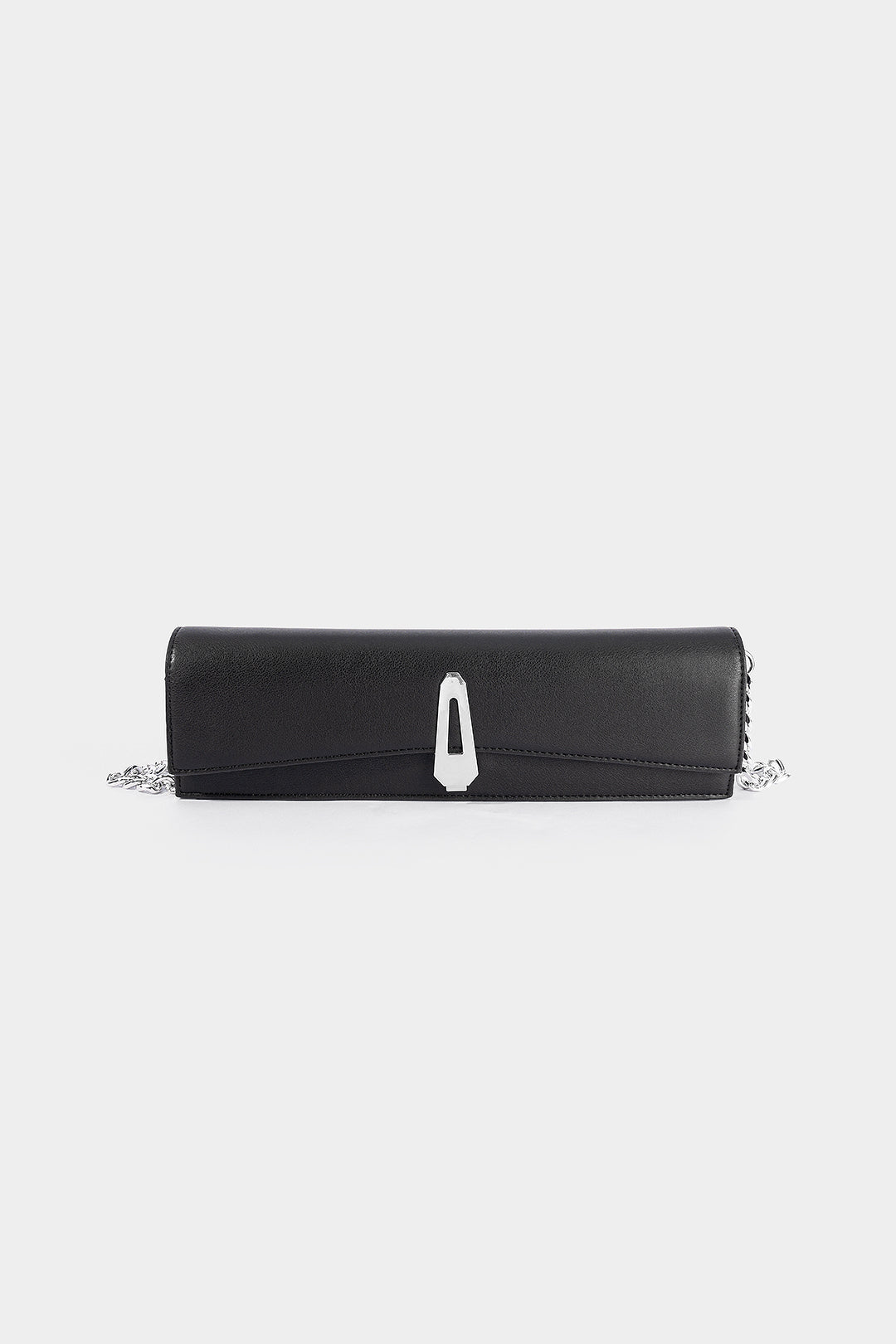 Pochette en cuir à chaîne métallique