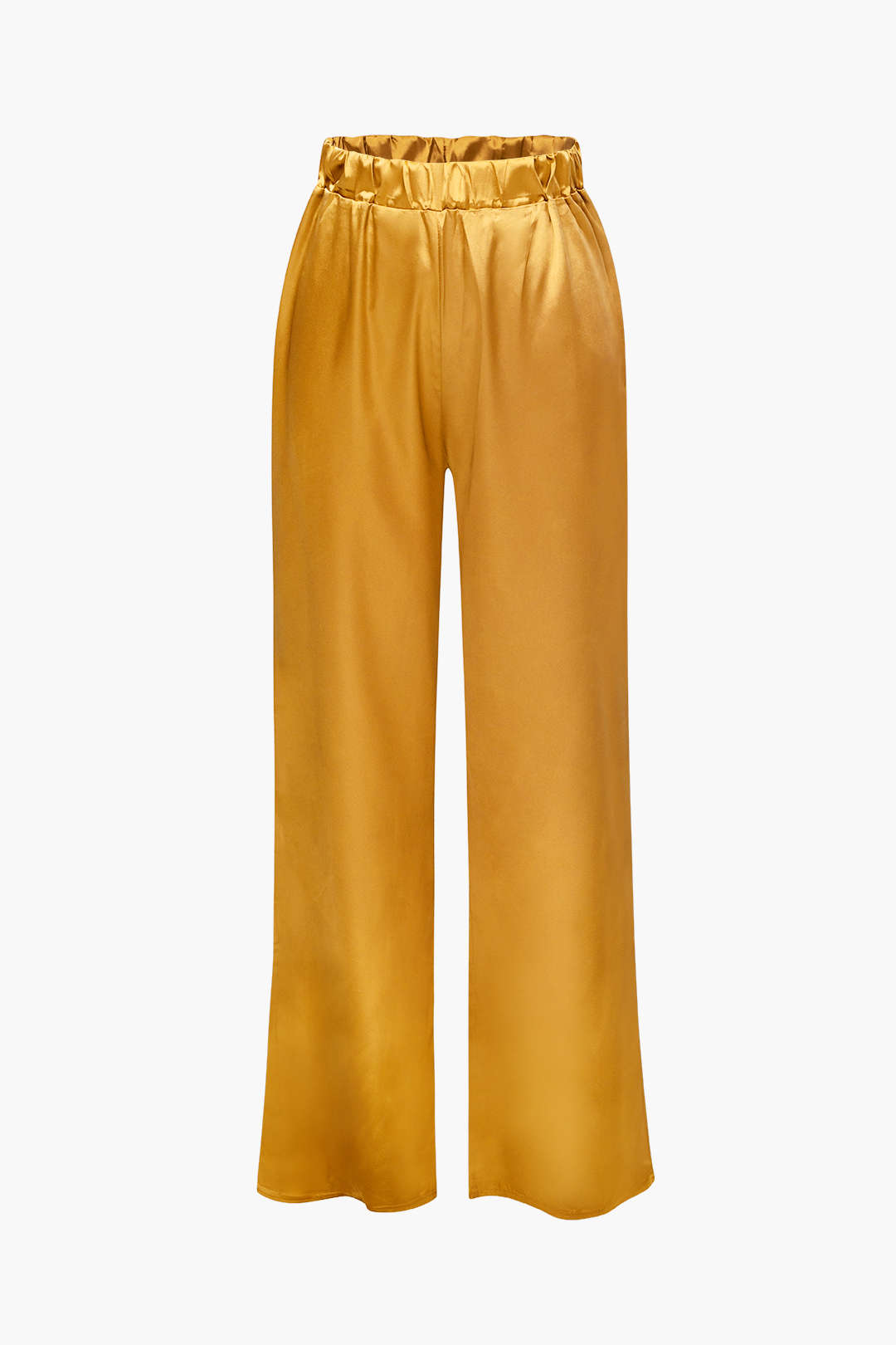 Ensemble chemise à manches longues boutonnée en satin et pantalon