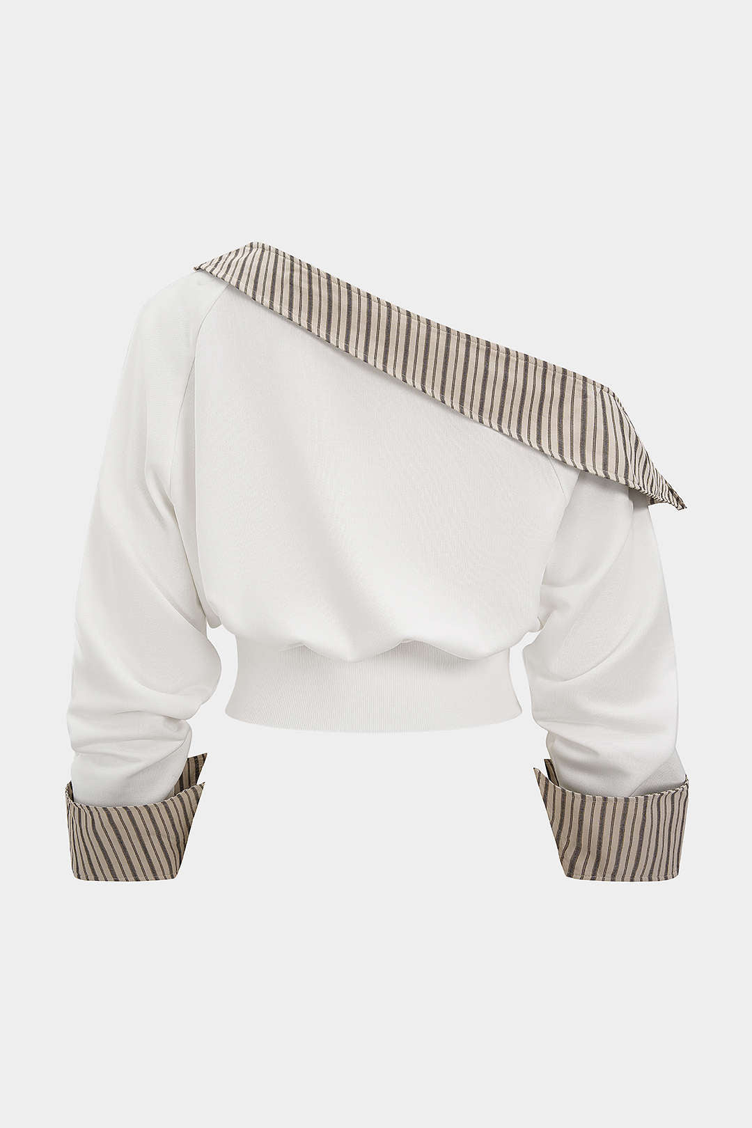 One Shoulder Patchwork Sweatshirt