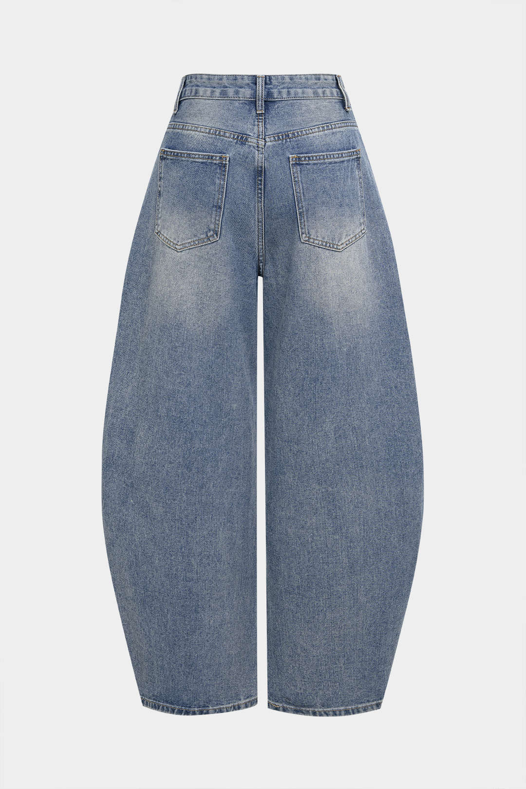 Denim-Barrel-Jeans mit Taschen