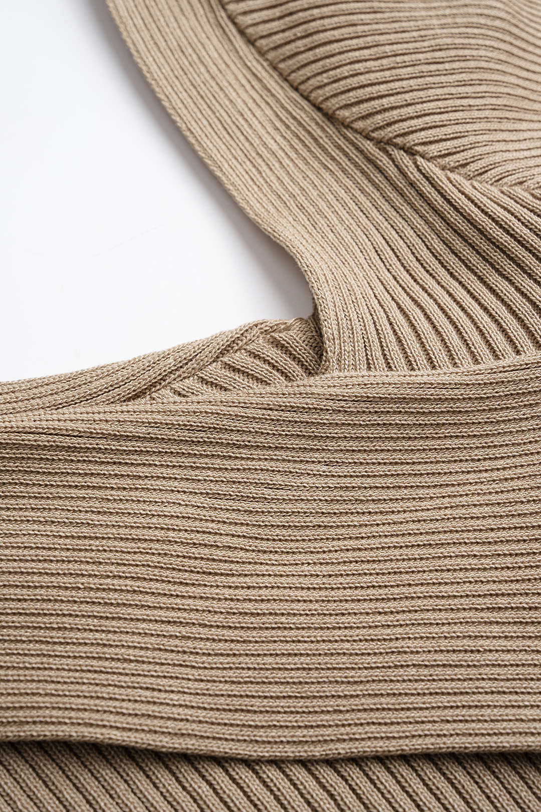 Knit Ribbed Asymmetrical Long Sleeve Mini Dress