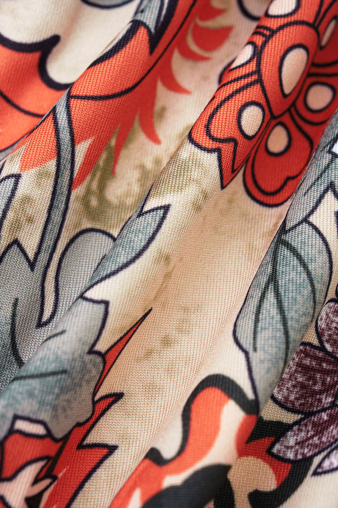Gerüschtes Tube-Top mit Kunstdruck
