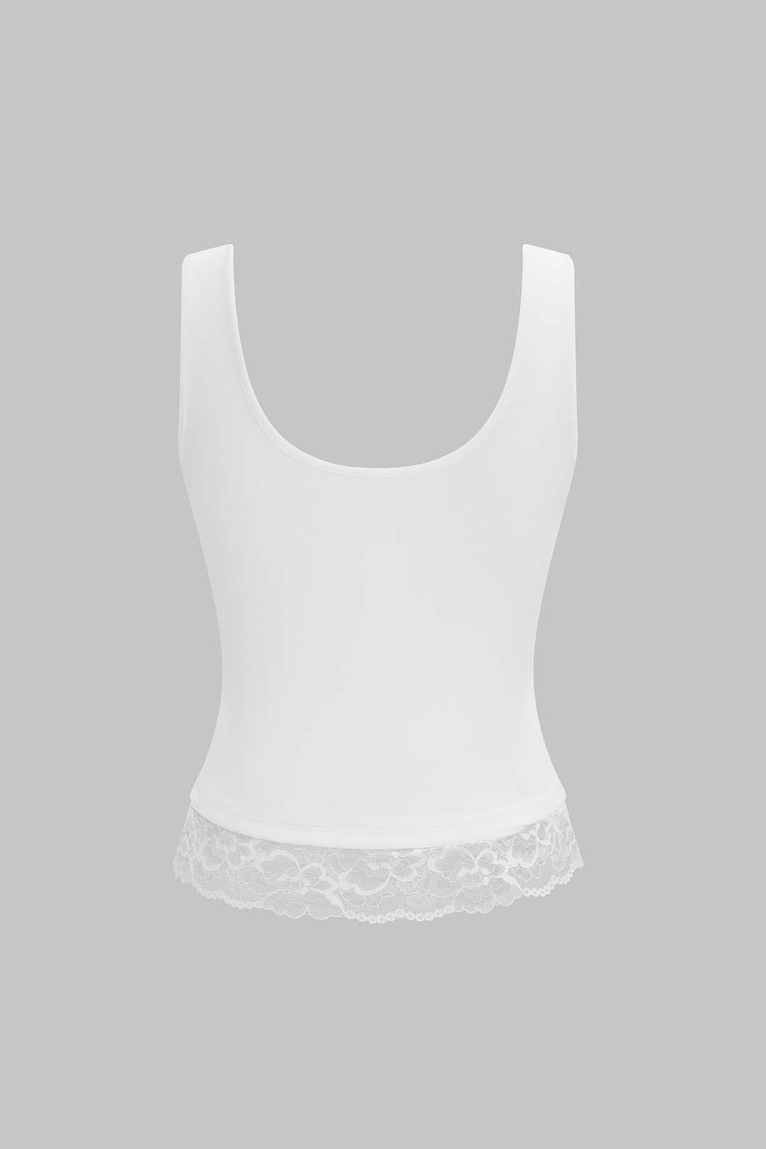 Patchwork Lace Trim V-Neck Tank Top