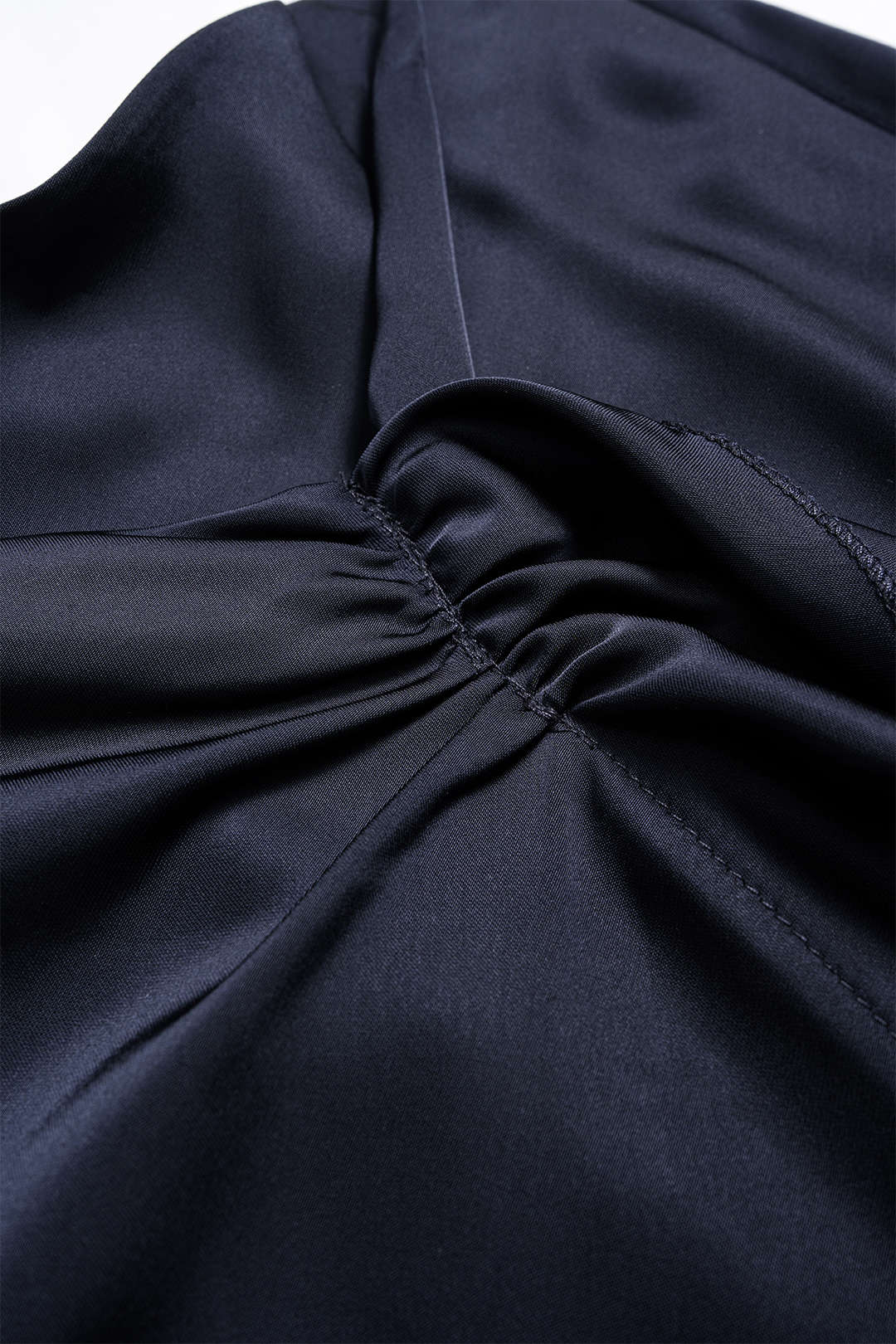 Satin Ruffle Ruched Asymmetrical Skirt
