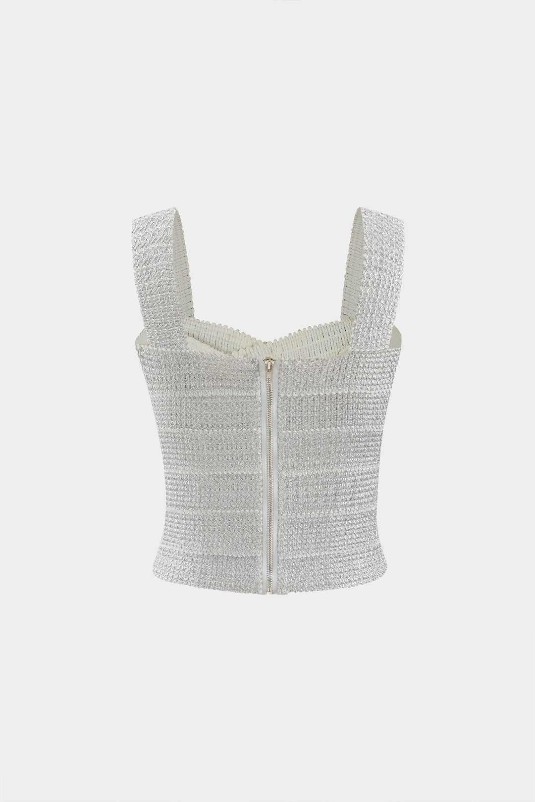 Kurzes Bandagen-Tanktop mit Reißverschluss hinten