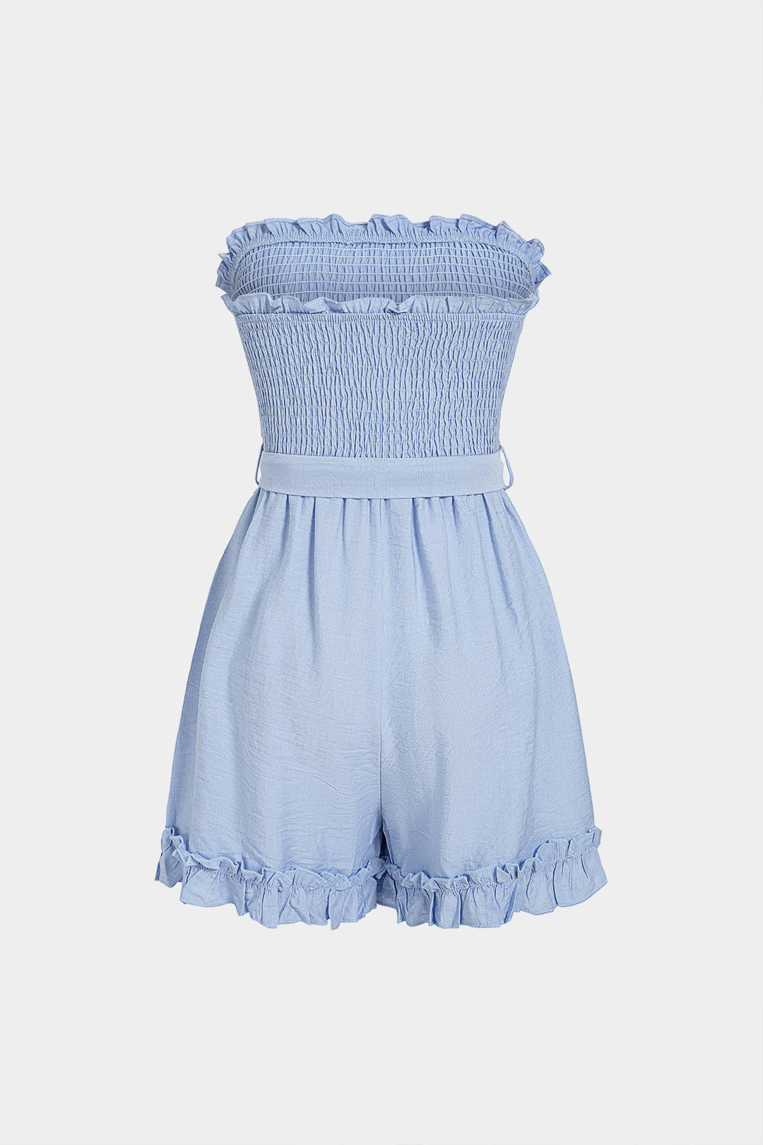 Shirred Tie-Up Sleeveless Romper
