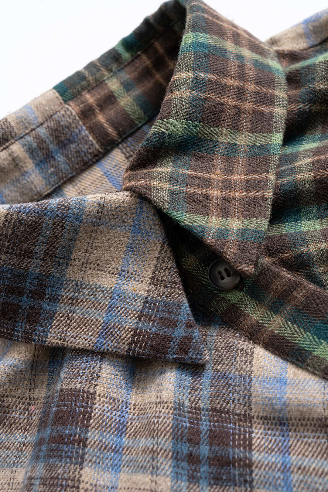 Plaid Print Asymmetrical Button Long-Sleeve Shirt