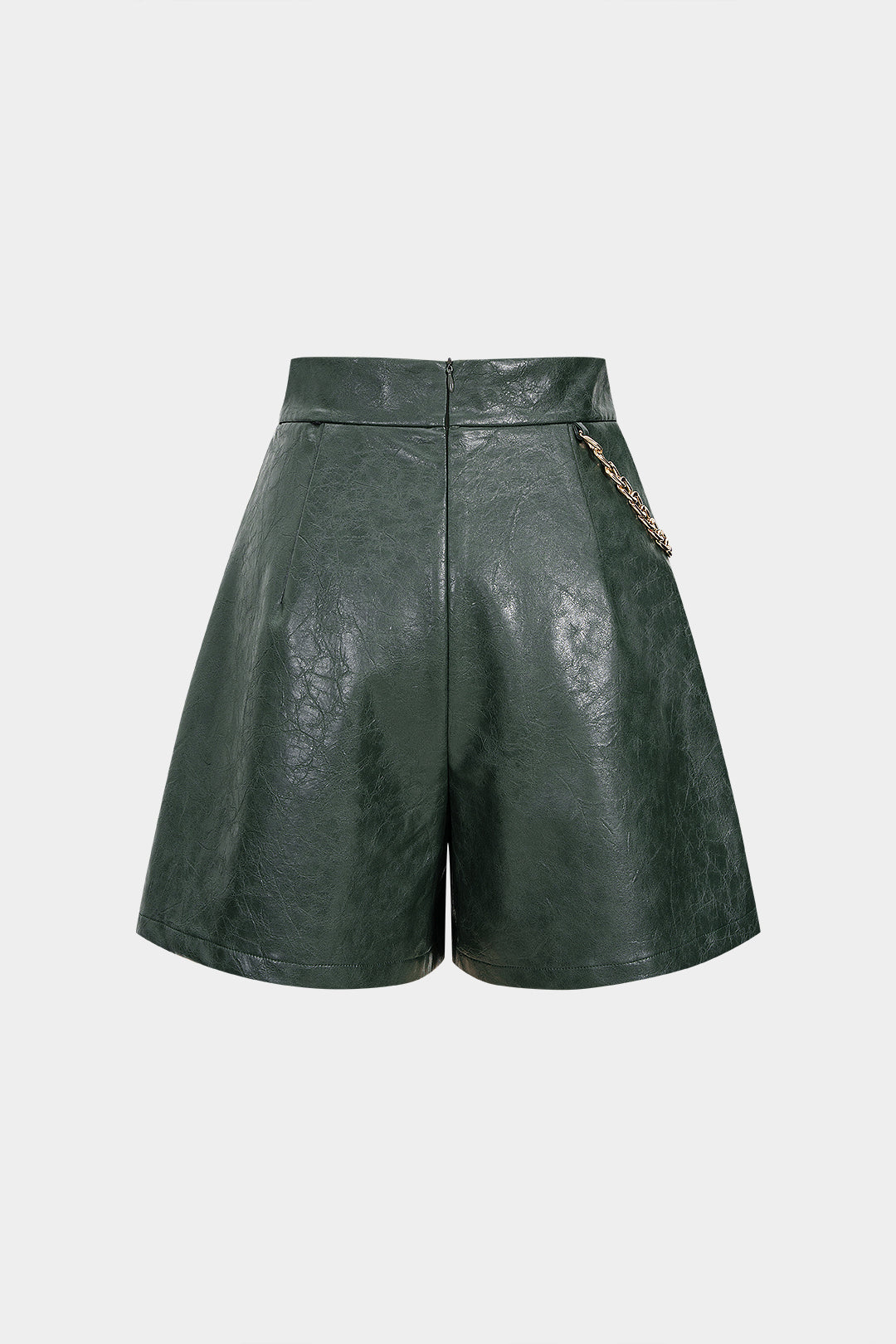 Kunstleder Metallic Asymmetrische Shorts