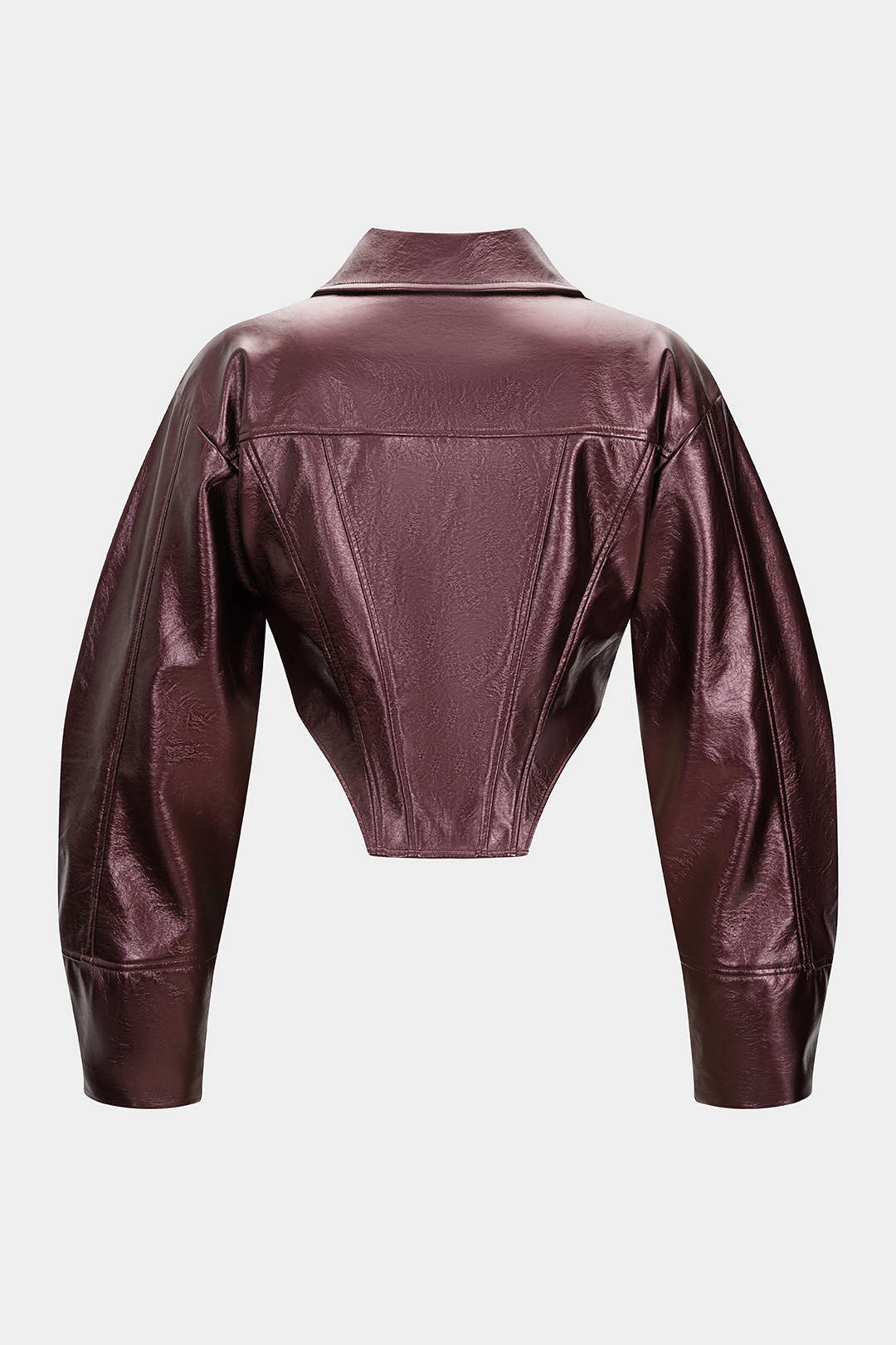 Veste corset zippée en similicuir