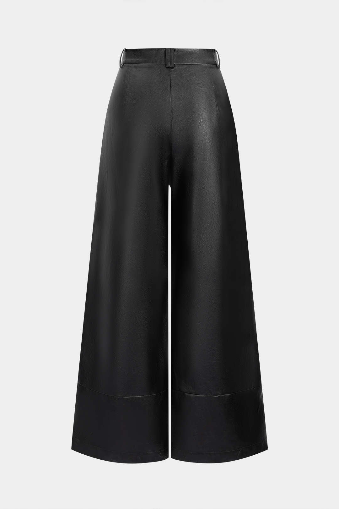 Kunstlederhose mit weitem Bein und Knöpfen