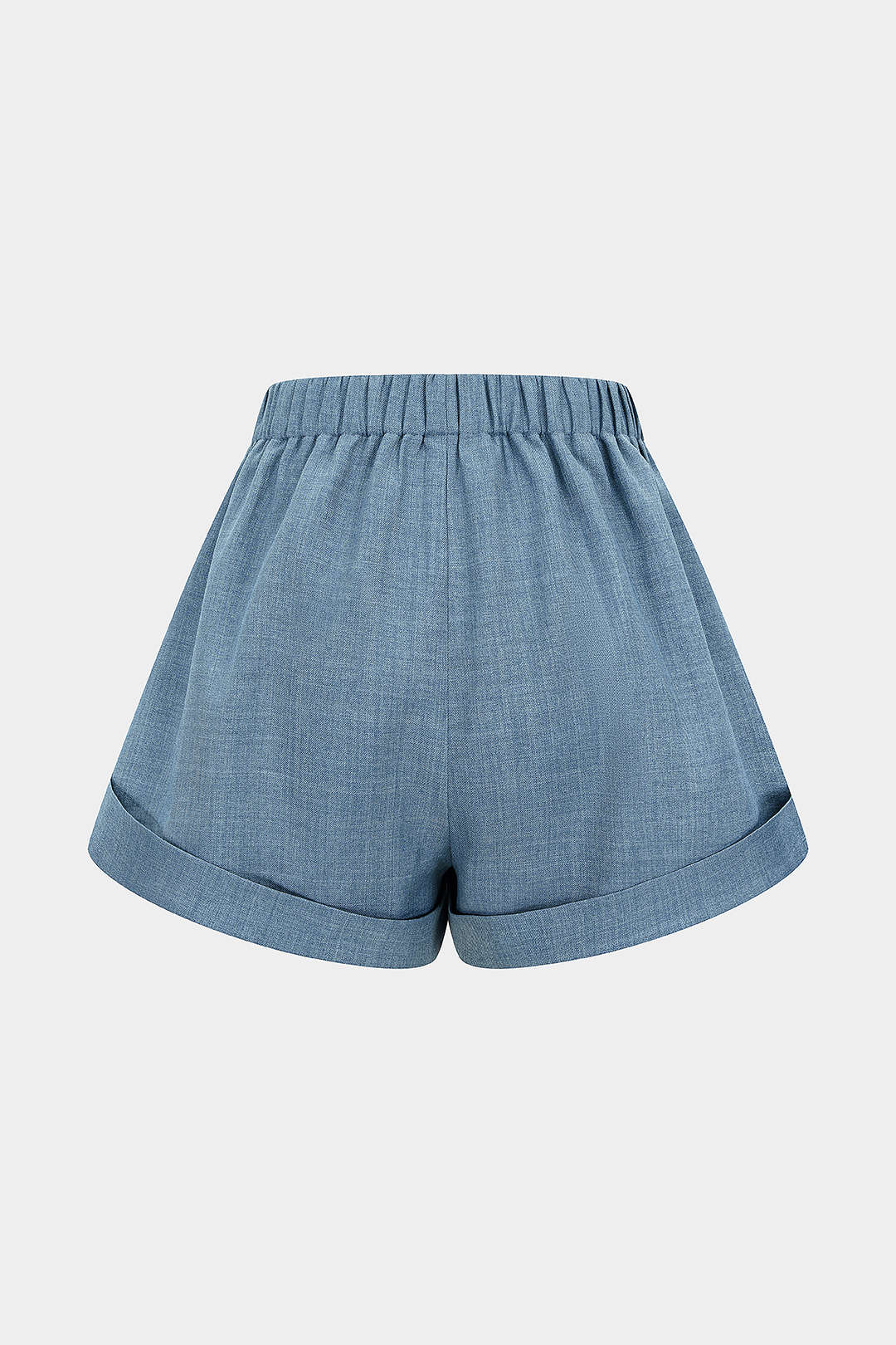 Metallic Button High Waist Wide Leg Shorts