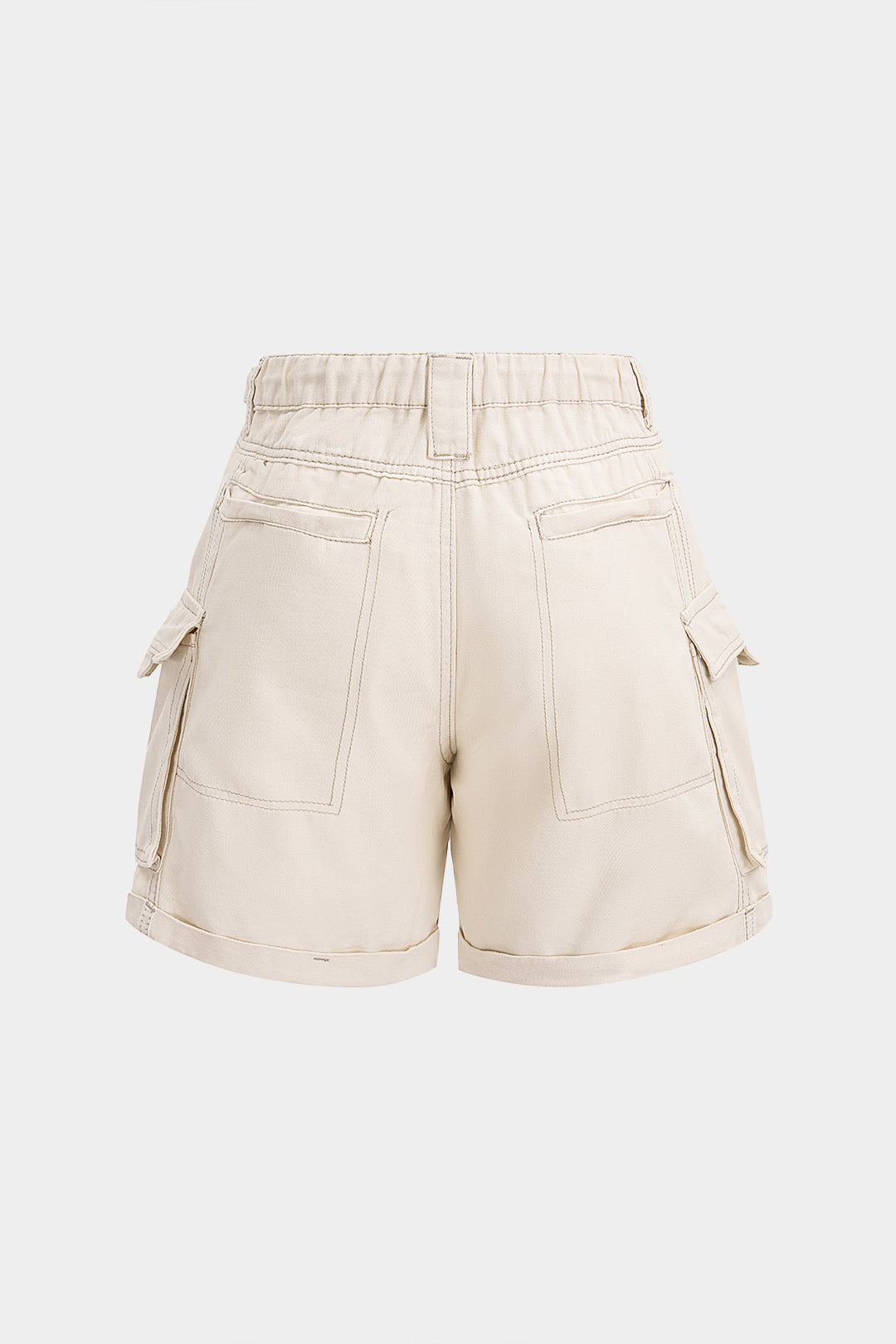 Jeans-Shorts mit Gürtel und Taschen