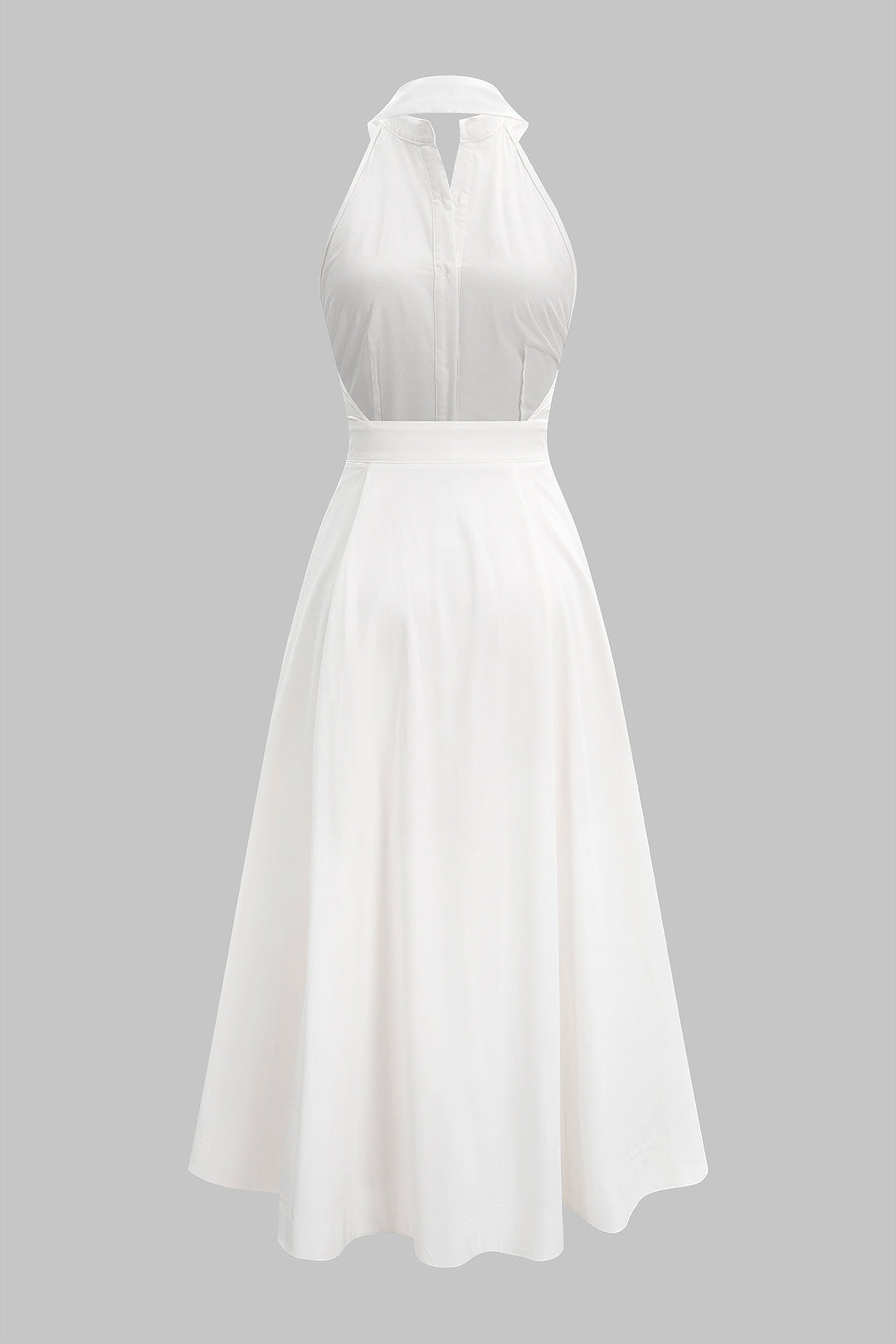 Robe longue dos nu sans manches à col licou