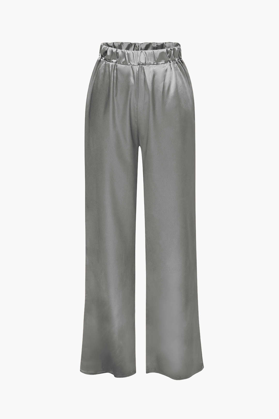 Ensemble chemise à manches longues boutonnée en satin et pantalon
