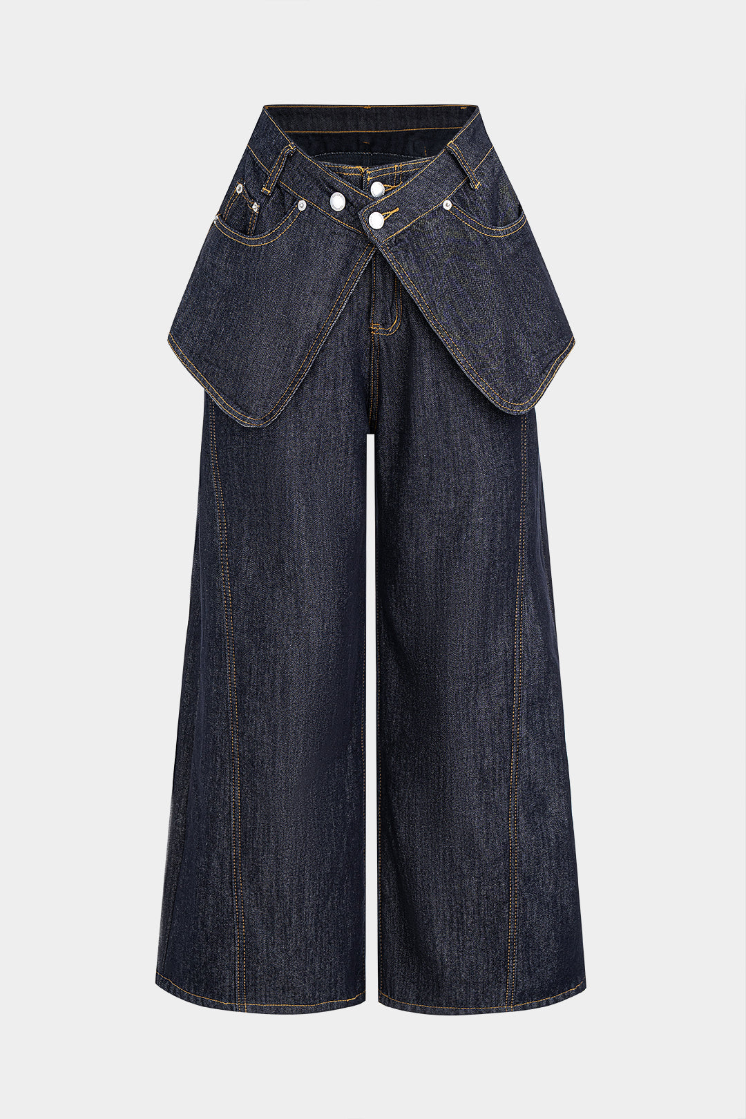 Jean en denim taille haute et coupe large