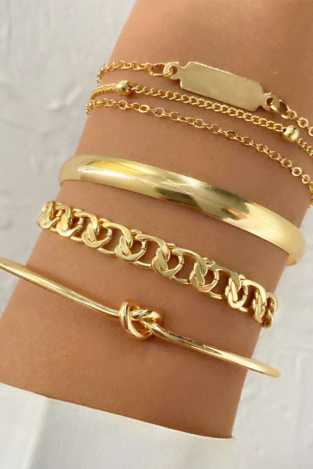 Ensemble de 4 bracelets à chaîne en métal