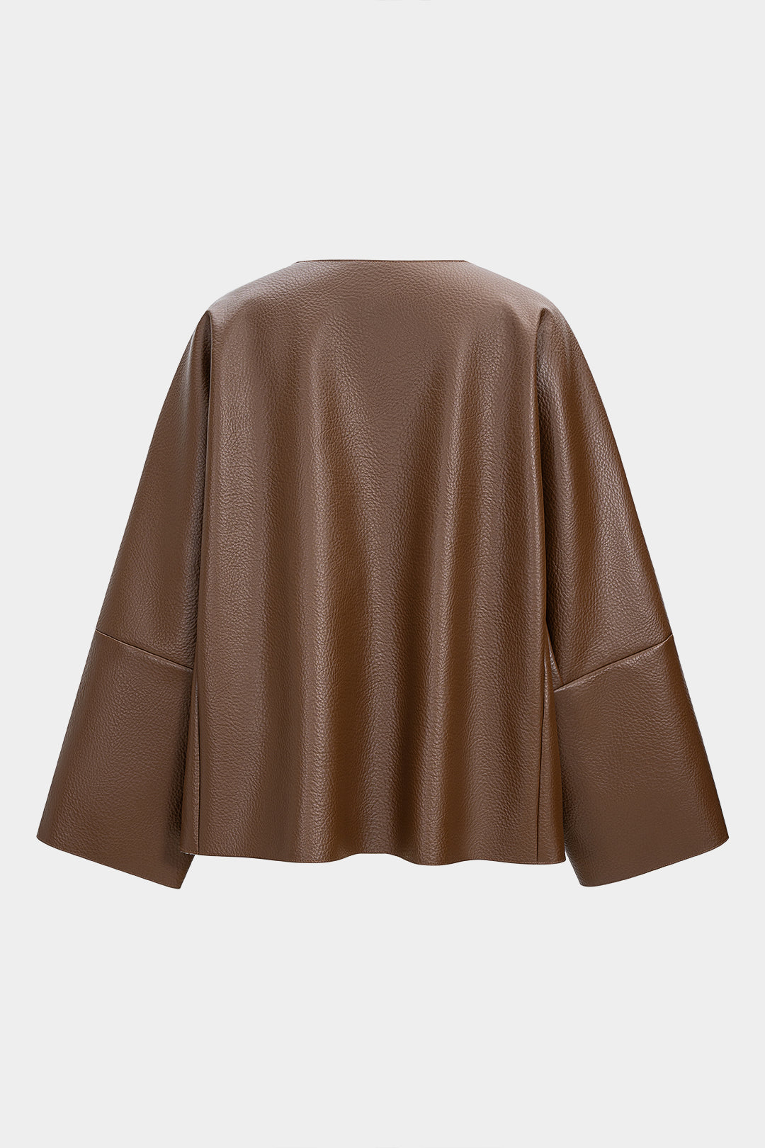 Jacke aus Kunstleder mit Metallic-Knöpfen