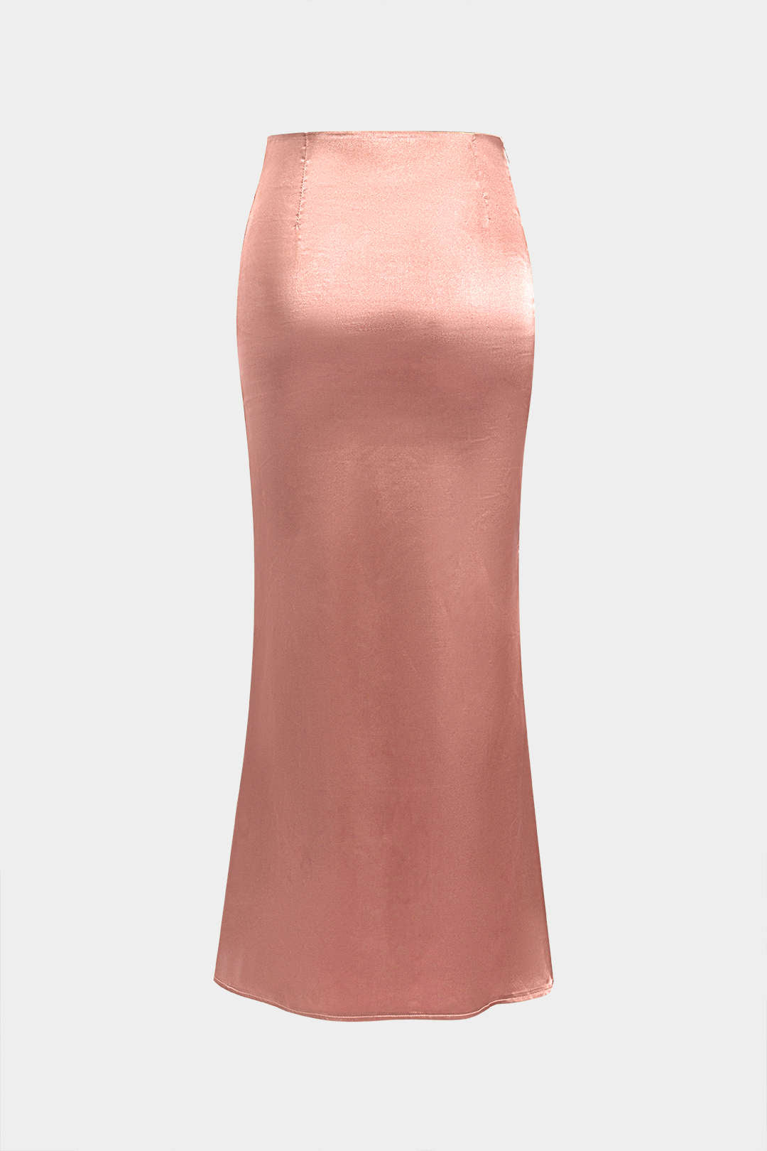 Solid Satin Zipper Skirt