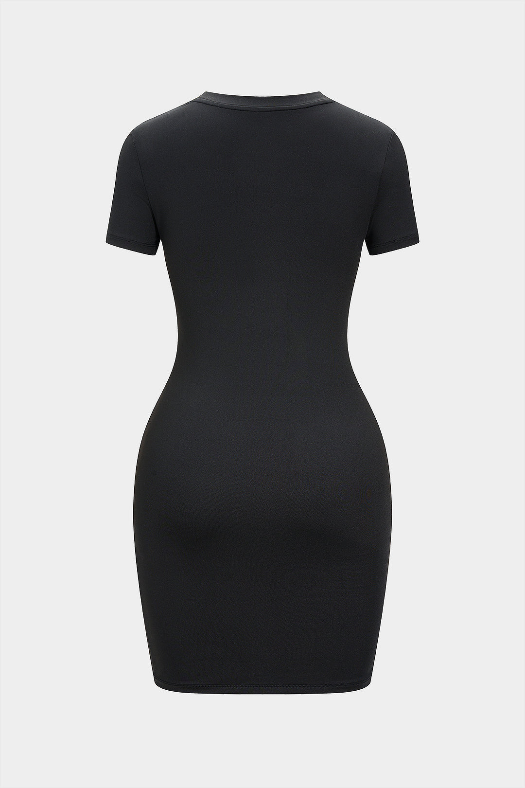 Asymmetrical Twist Knot Short-Sleeve Mini Dress
